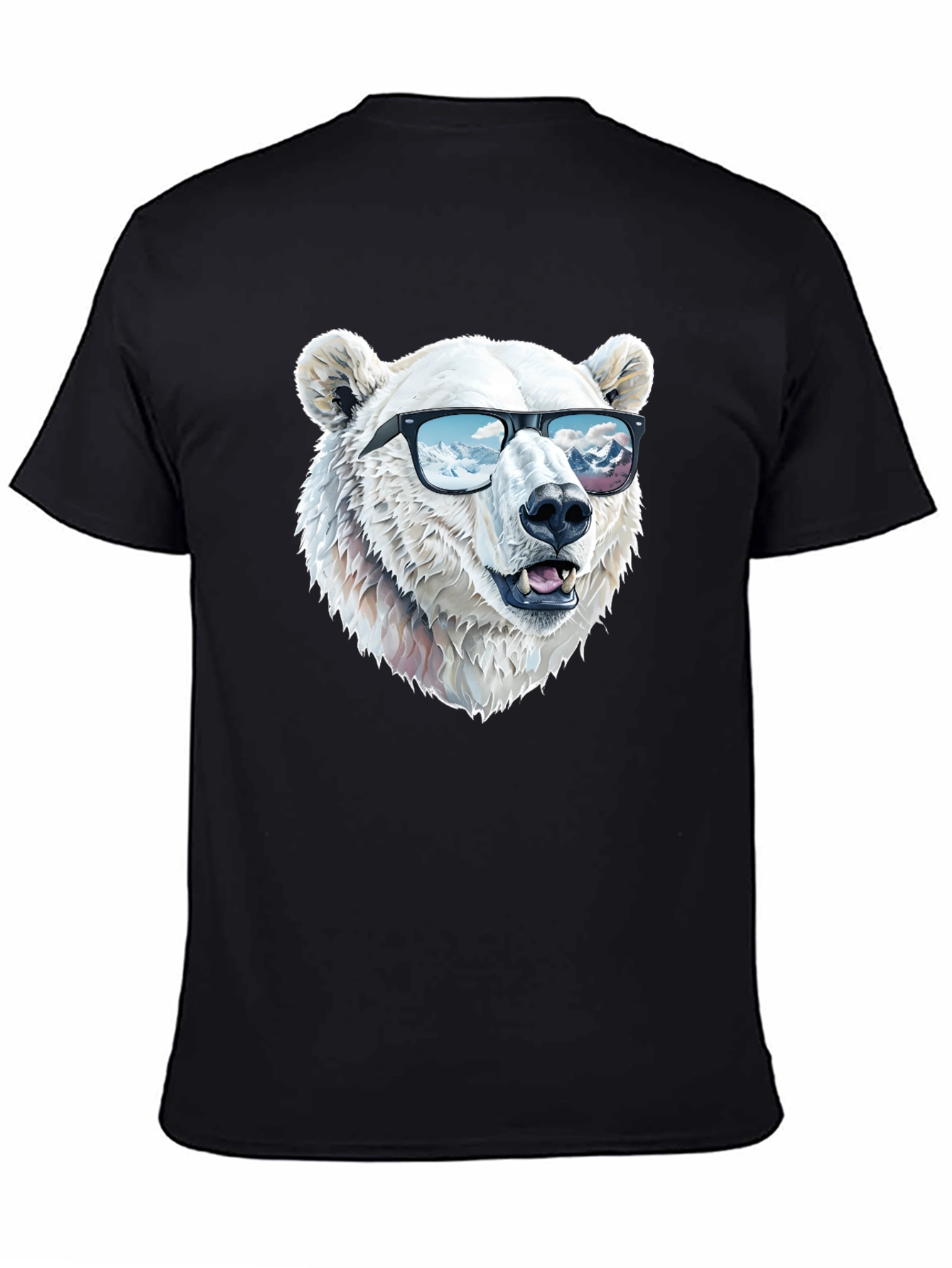 Black Cool Polar Bear T-Shirt view 4