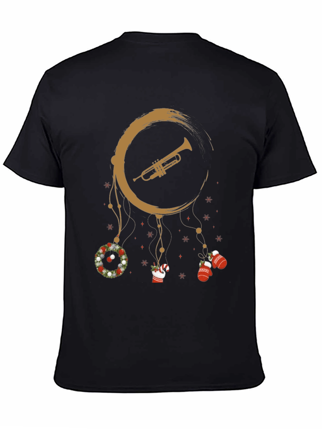 Black Festive Trumpet Dreamcatcher T-Shirt view 4