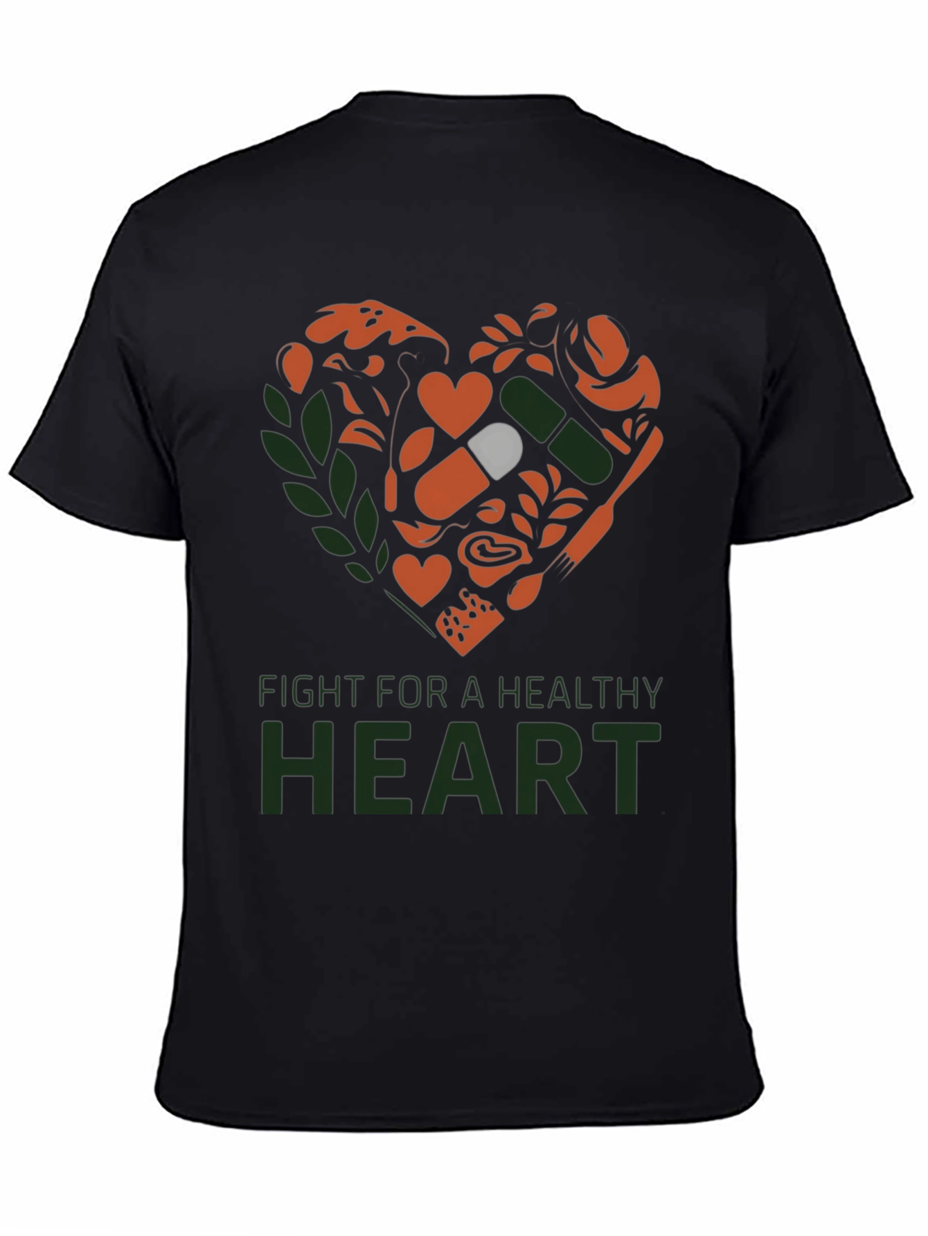 Black Healthy Heart T-Shirt view 4
