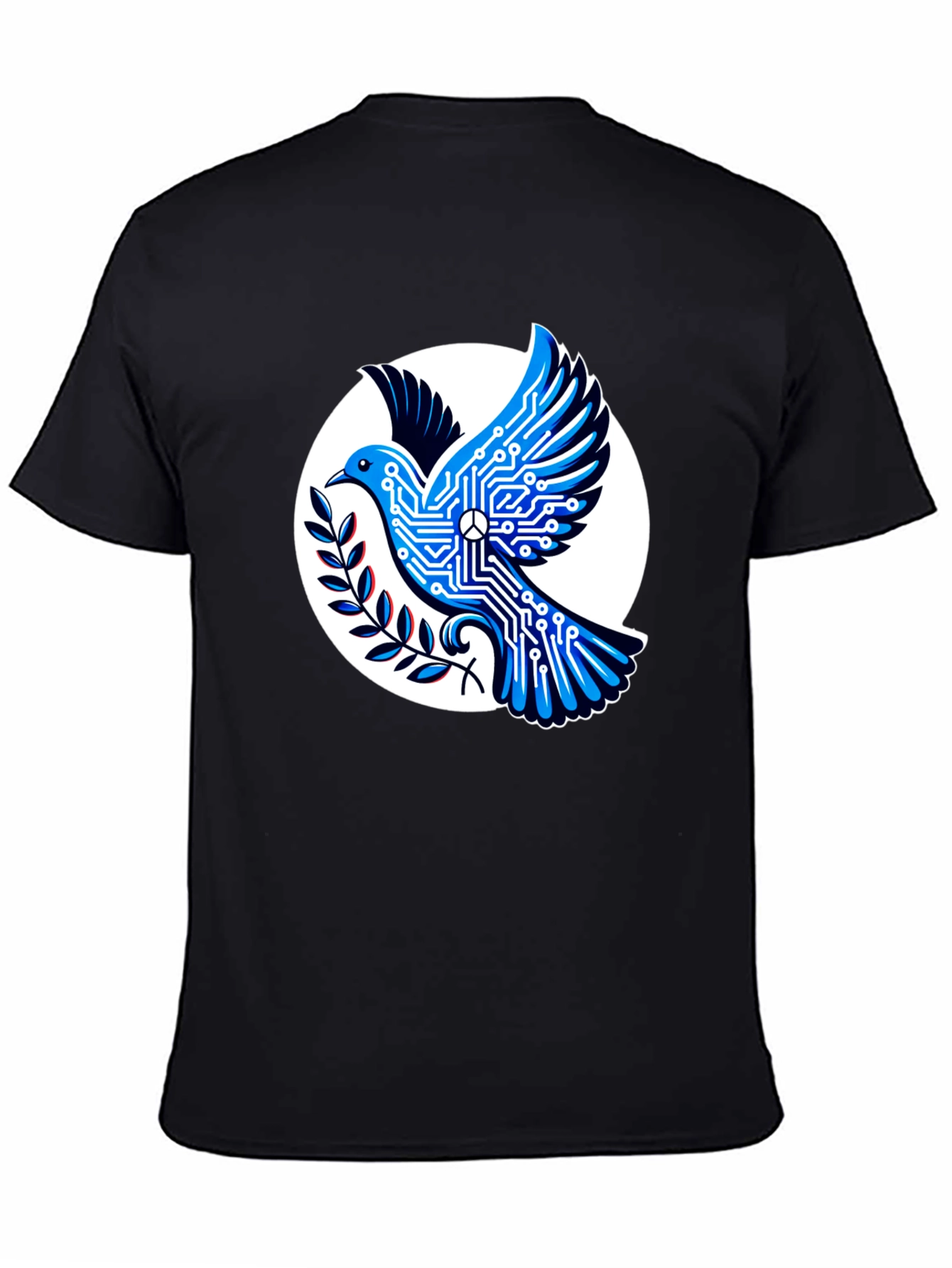 Black Tech Peace Dove Black T-Shirt view 4
