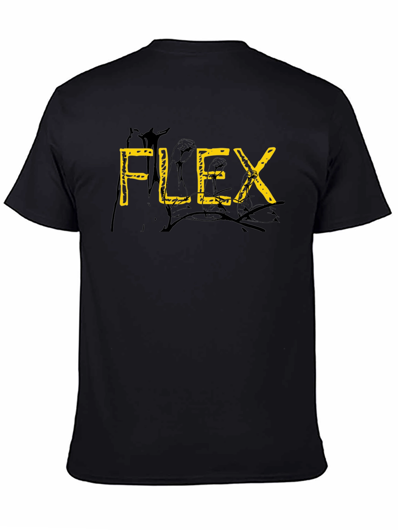 Black FLEX Graphic Black T-Shirt view 4