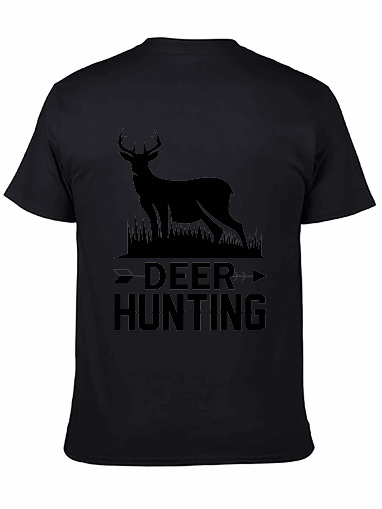 Black Deer Hunting Graphic Tee - Mens Crew Neck view 4