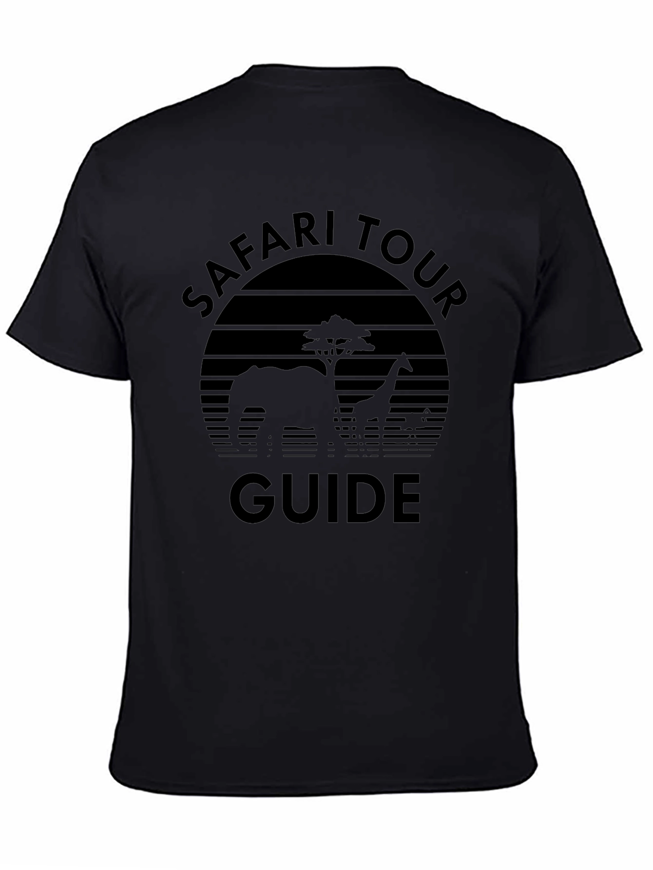 Black Safari Tour Guide Black T-Shirt view 4