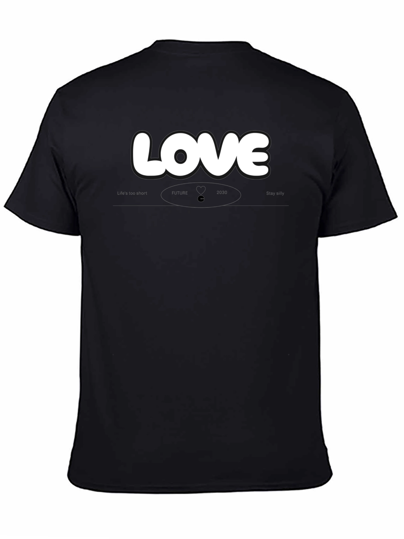 Black Love Graphic Black Crew Neck T-Shirt view 4