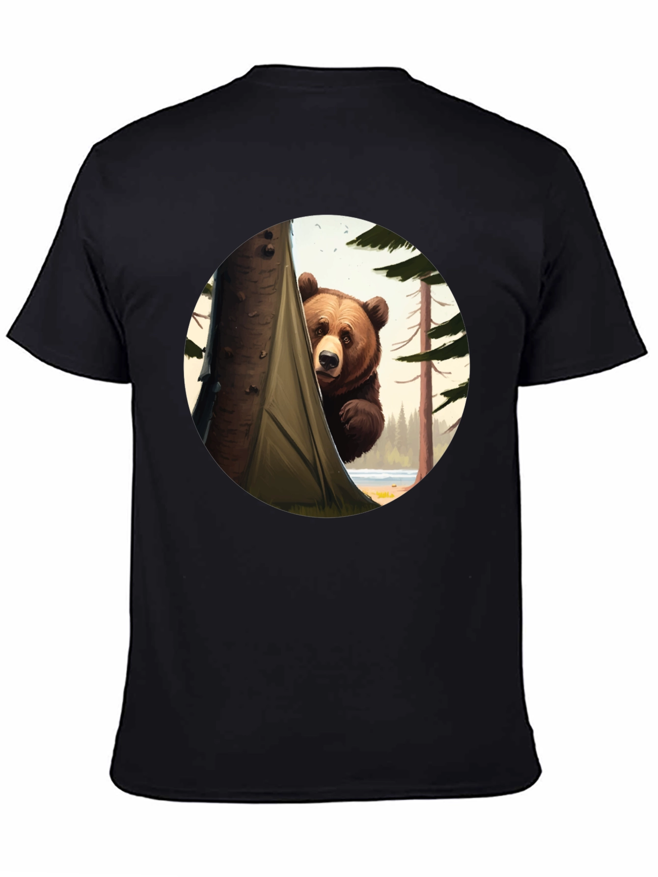 Black Peek-a-Bear Black Graphic Tee view 4