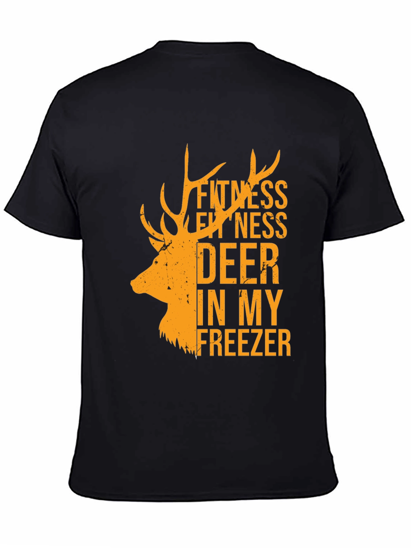 Black Fitness Deer In My Freezer Black T-Shirt view 4
