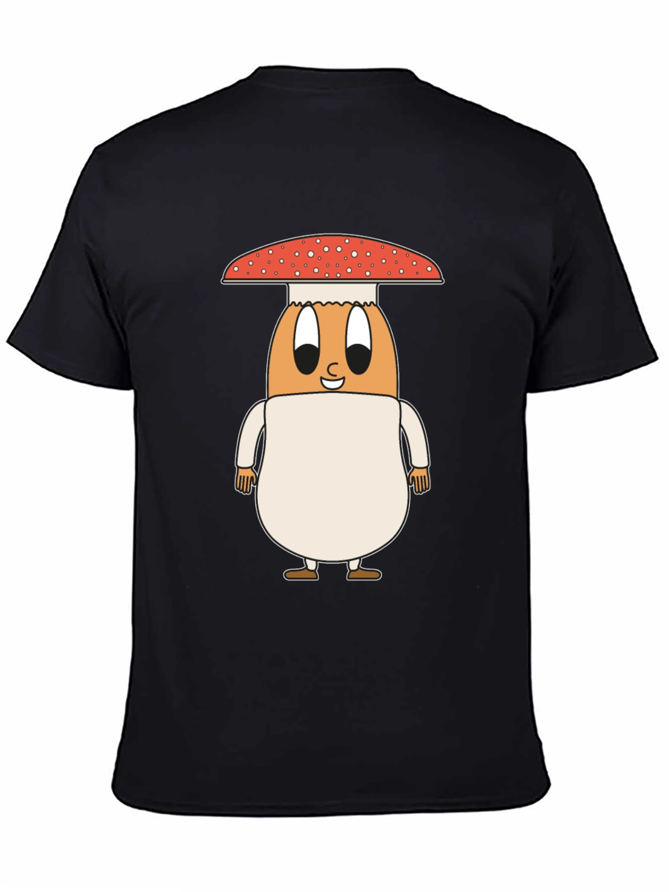 Black Mushroom Egg Graphic Tee - Unique Cartoon Design view 4