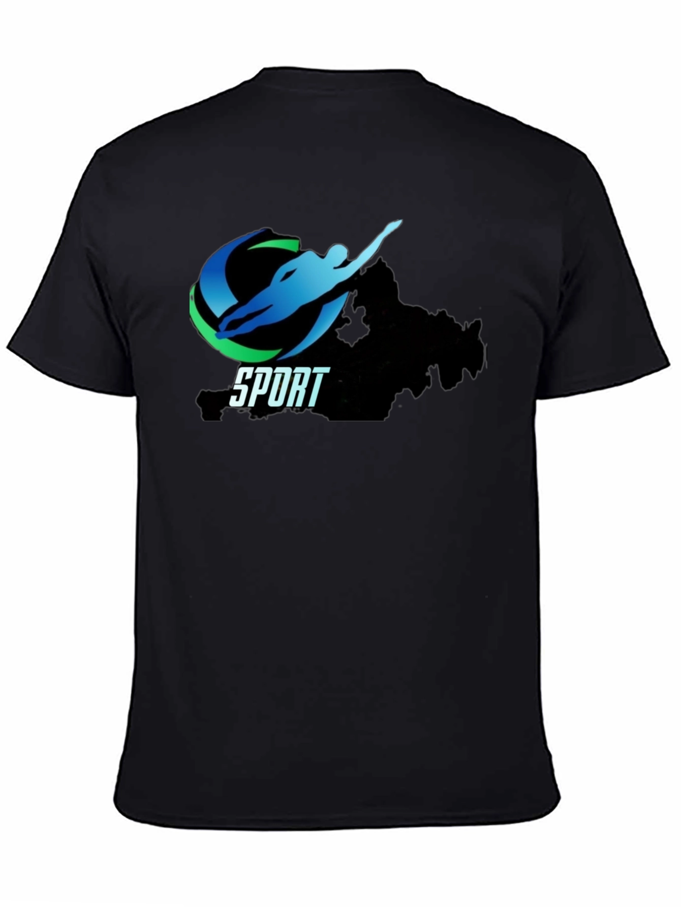 Men's Black Sport Graphic Tee - 4