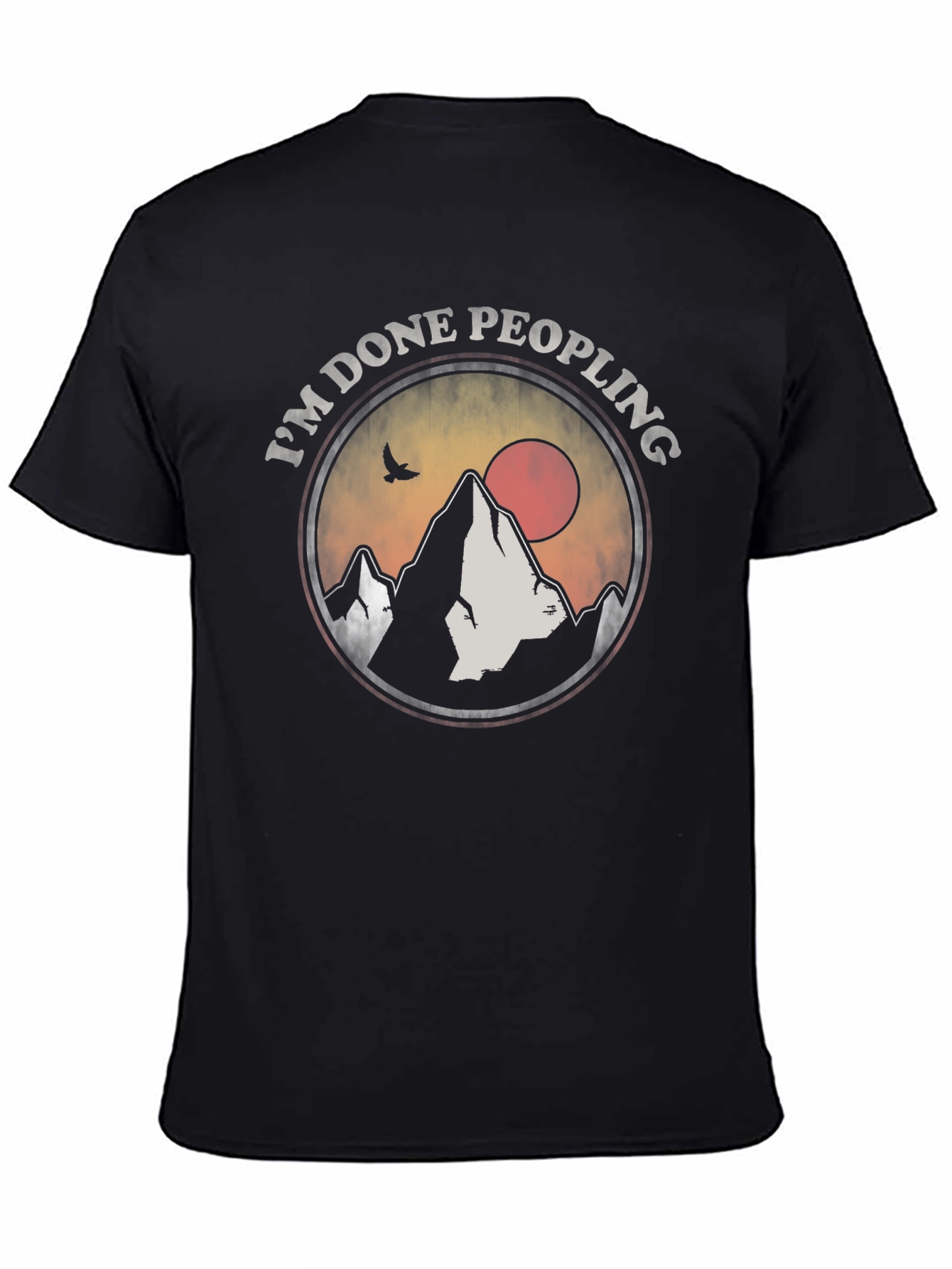 Black I'm Done Peopling Mountain T-Shirt view 4