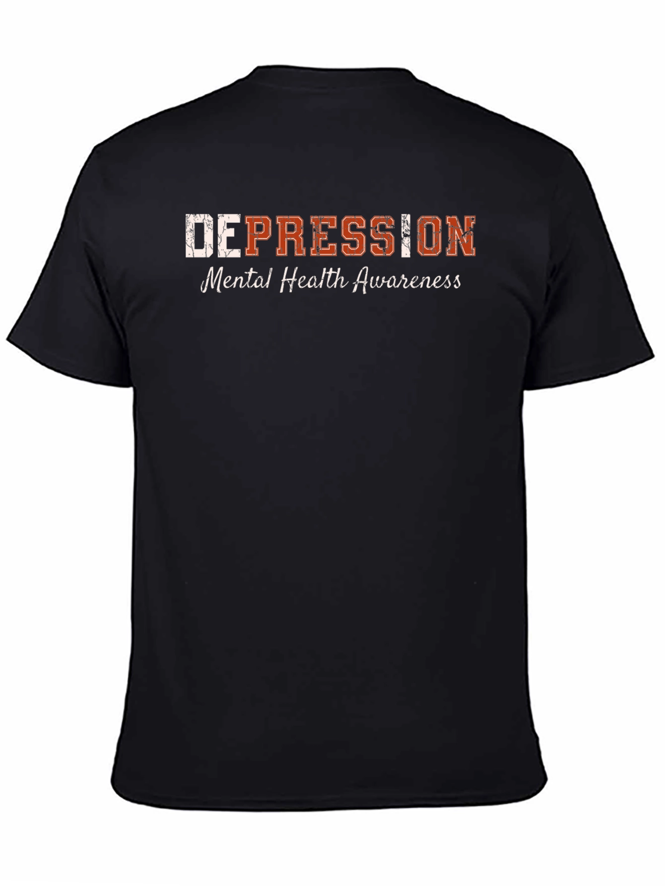 Black Depression Mental Health Awareness Graphic T-Shirt view 4