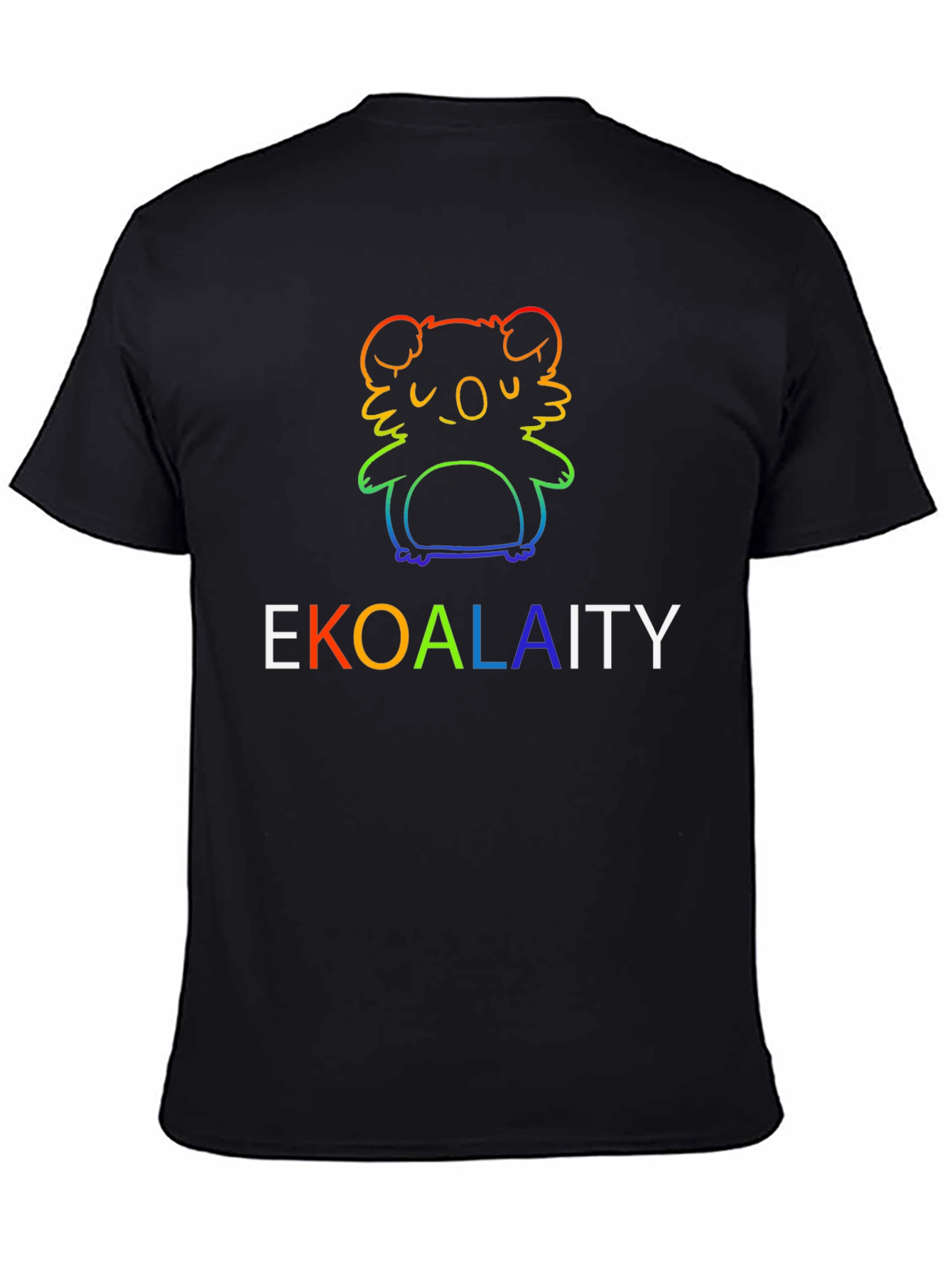 Black EKOALAITY Rainbow Graphic T-Shirt view 4