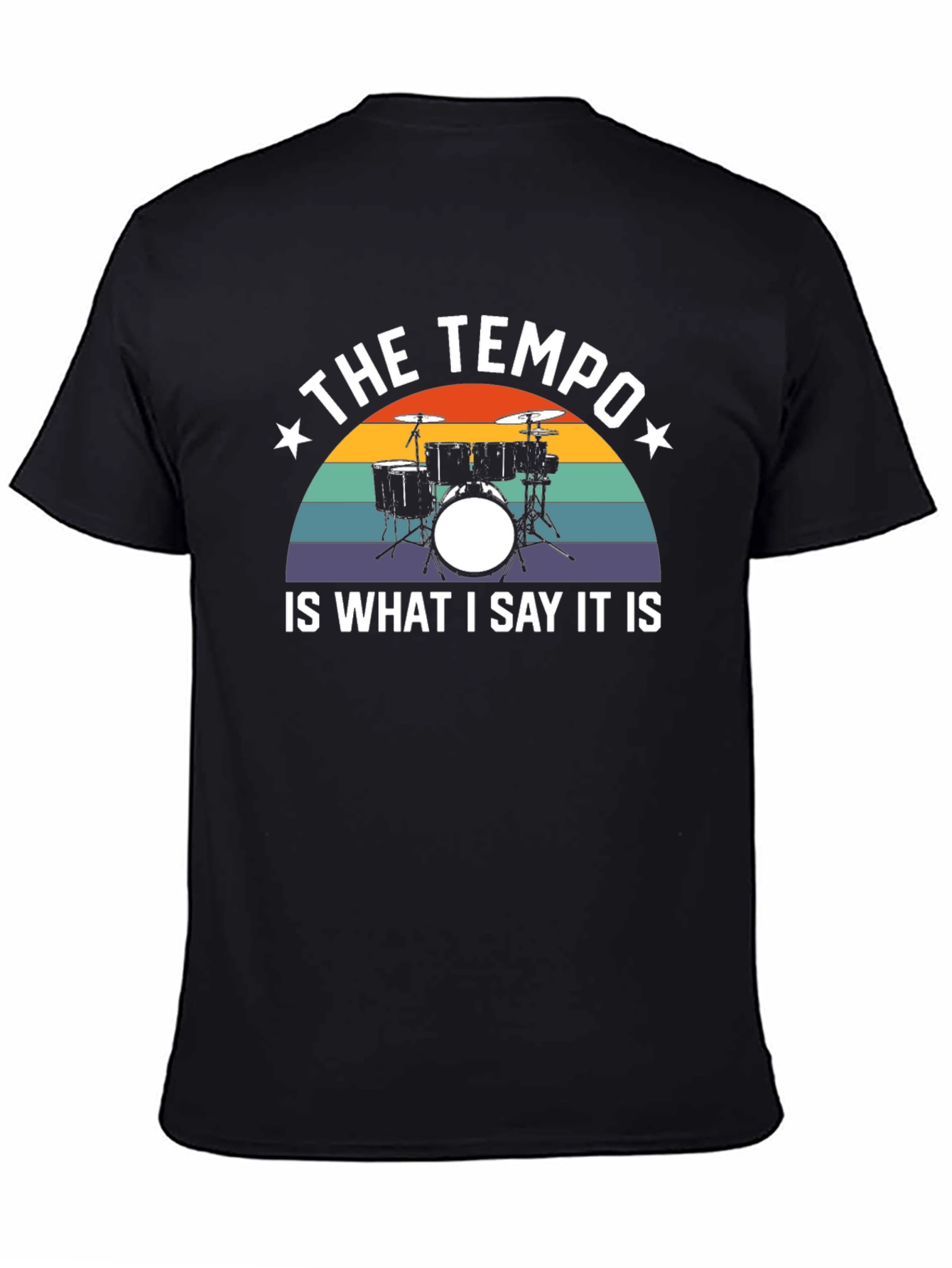 Black The Tempo Drum Set Graphic Tee view 4