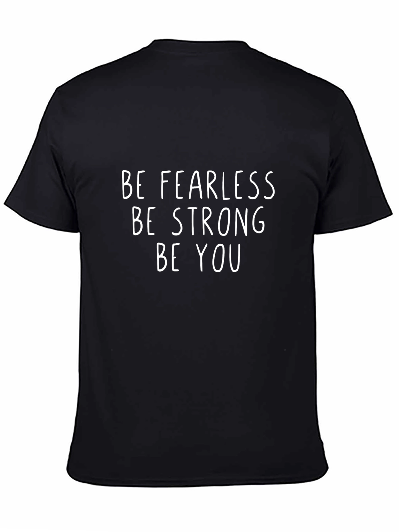Black Fearless Strong You Black Graphic Tee Shirt view 4