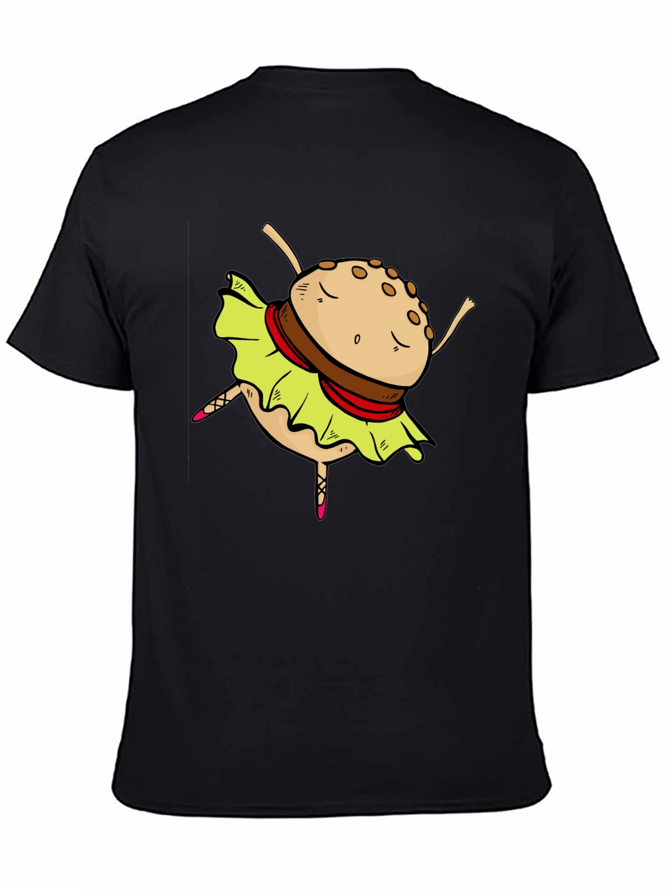 Black Burger Ballerina Graphic T-Shirt view 4