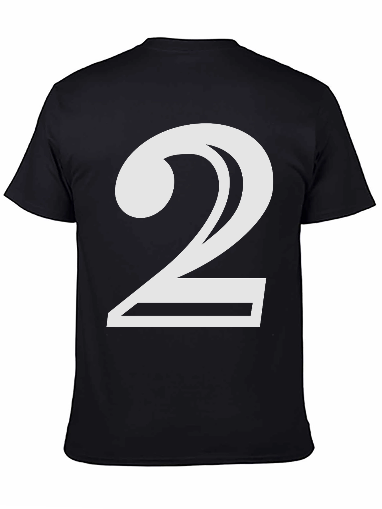 Black Bold Number 2 Graphic Tee - Black Cotton Blend view 4