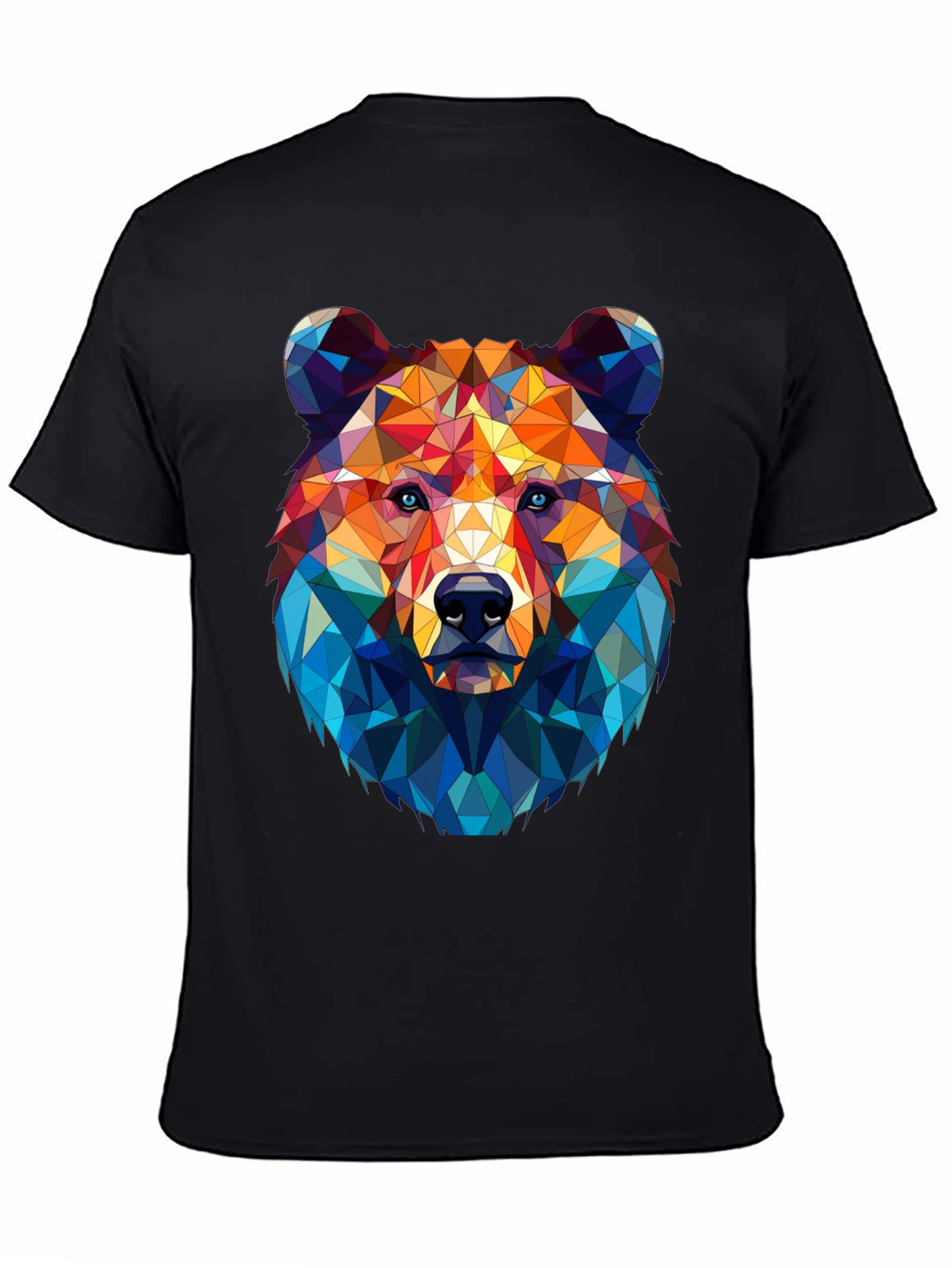 Black Geometric Bear Graphic Tee - Modern Style view 4