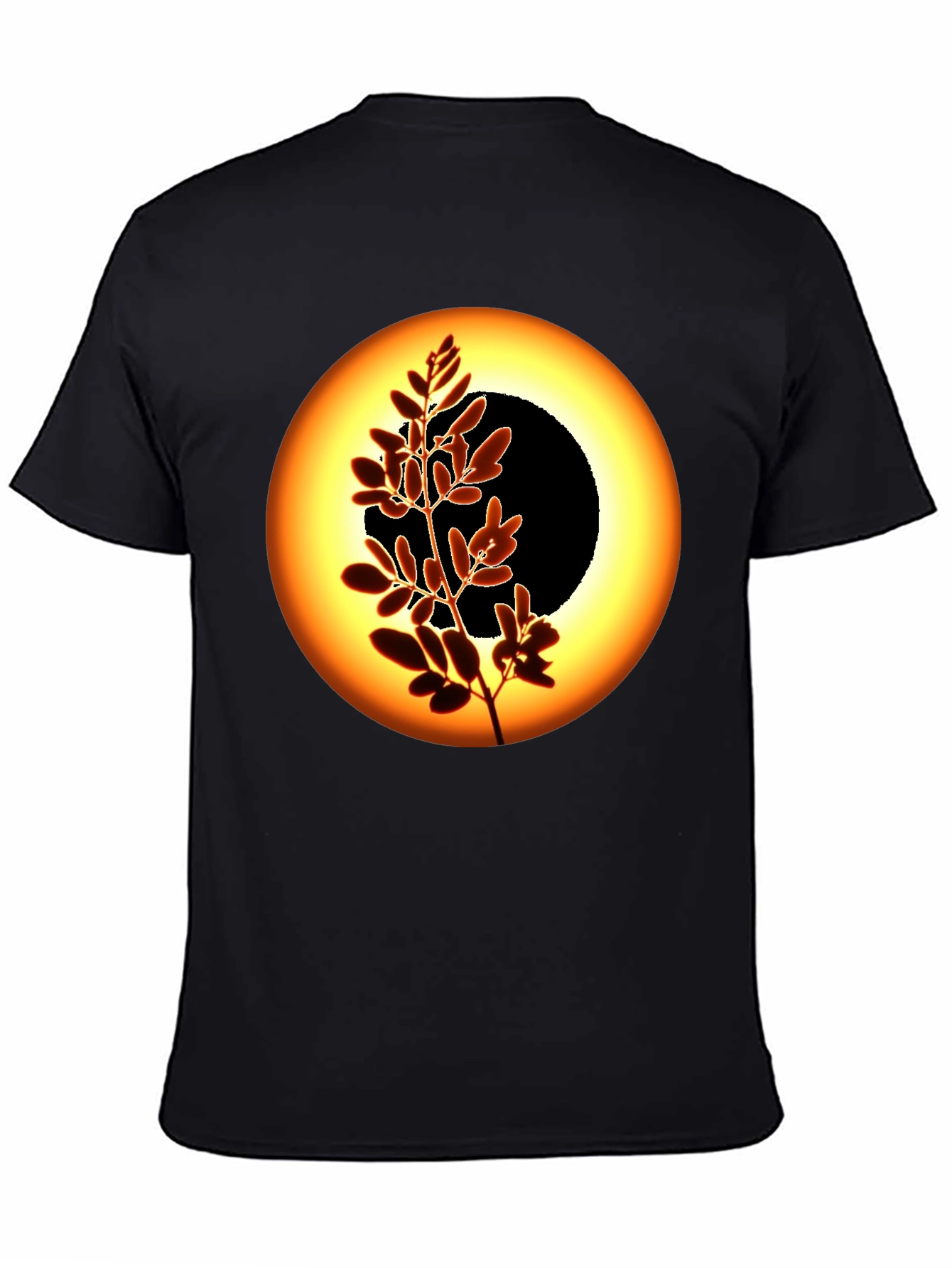 Black Eclipse Tree Graphic Tee - Black Cotton Blend view 4