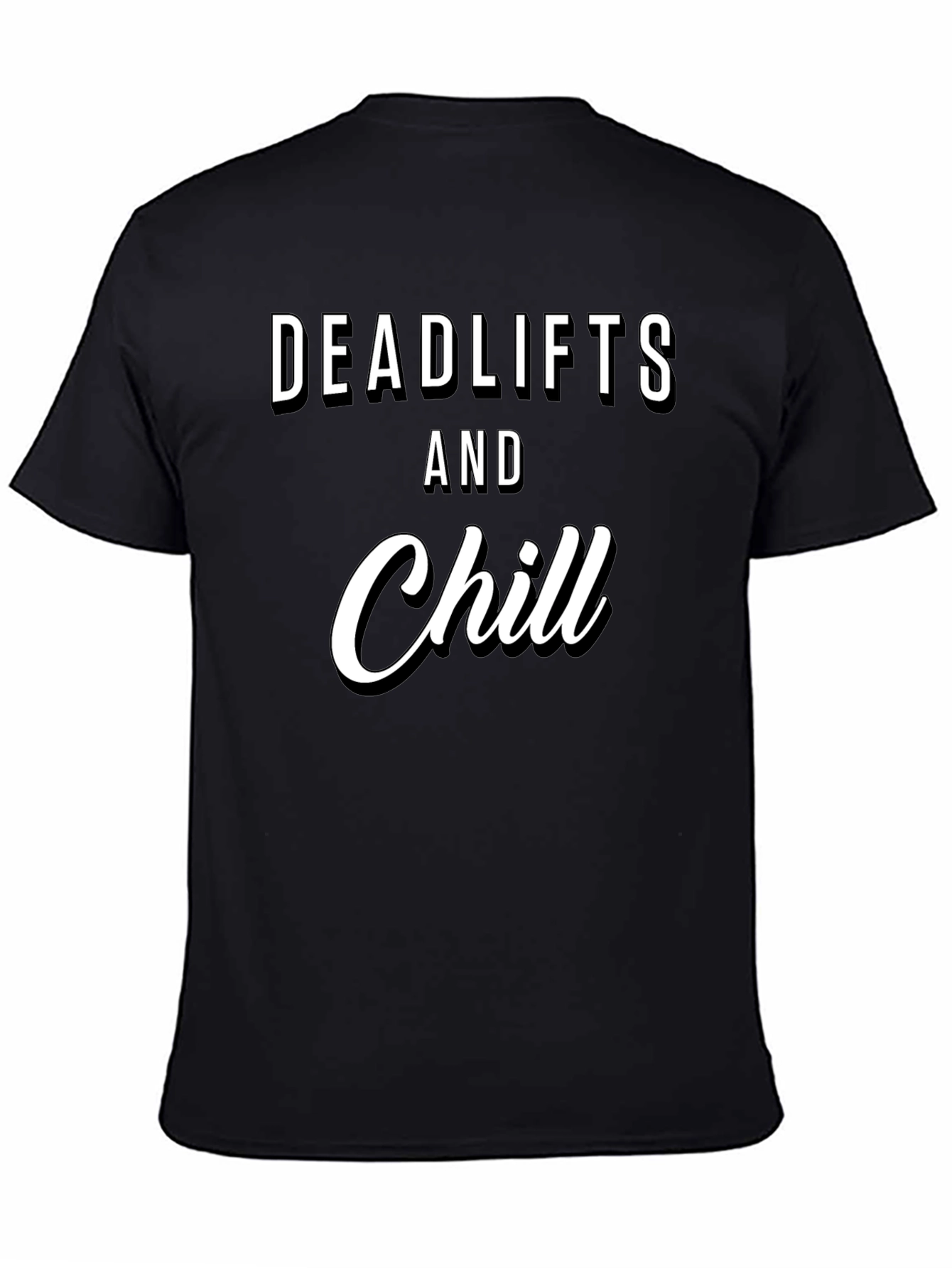 Black Deadlifts & Chill Black Graphic Tee view 4