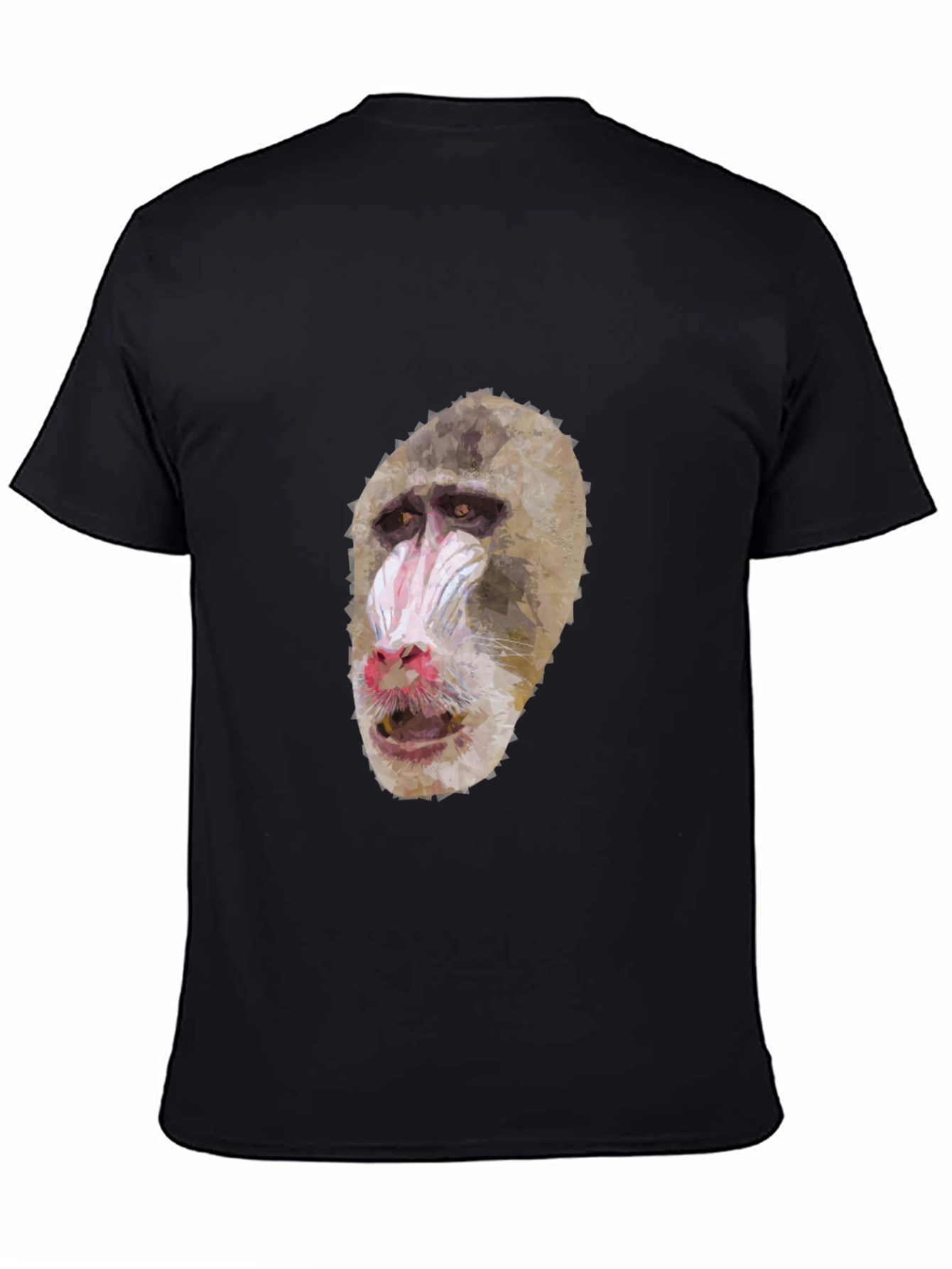 Black Mandrill Monkey Graphic T-Shirt - Unique Animal Tee view 4