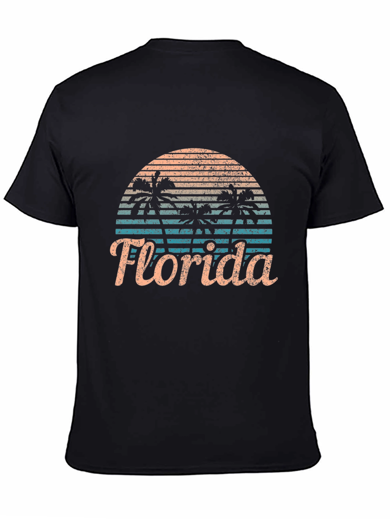 Black Florida Palm Sunset Graphic Tee view 4