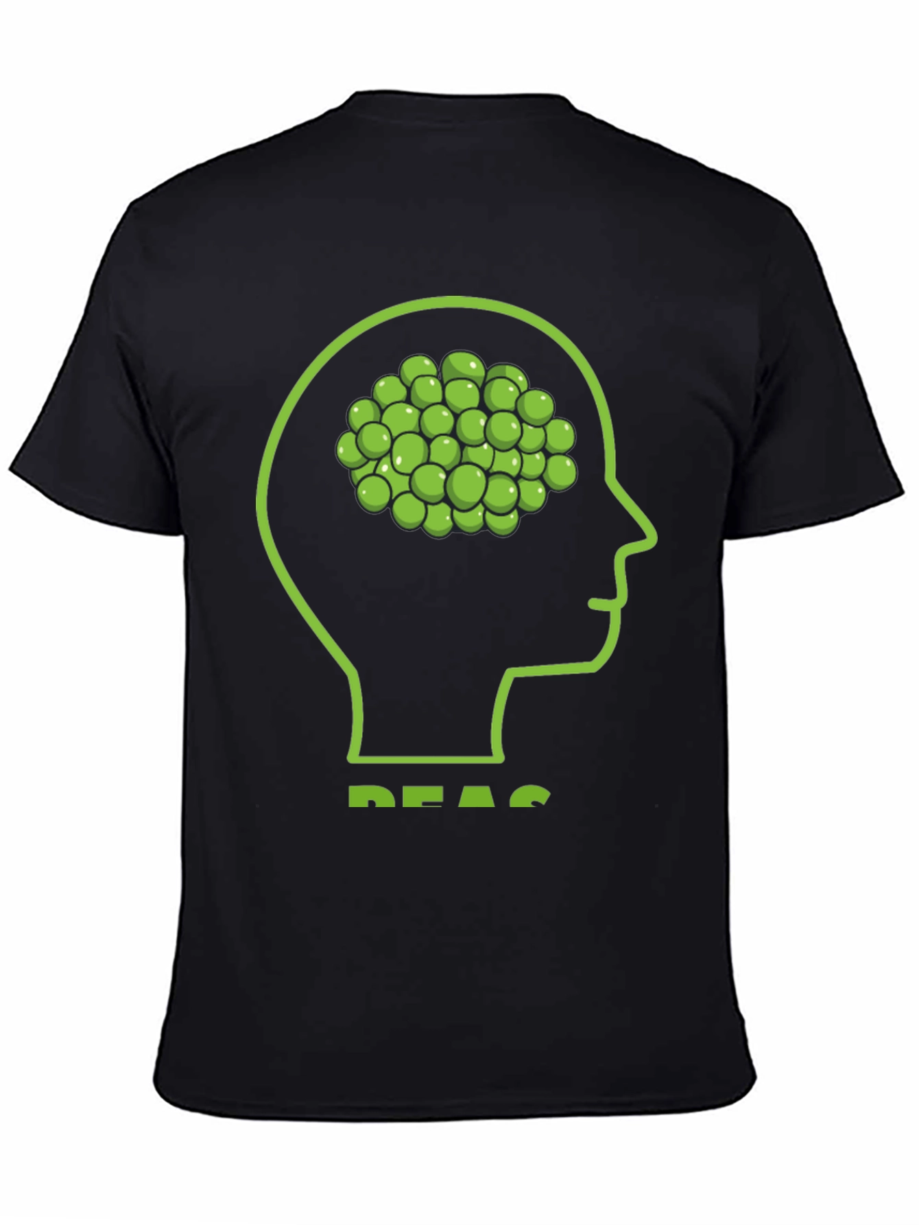 Black Peas Brain T-Shirt: Funny Vegetable Mind Tee view 4
