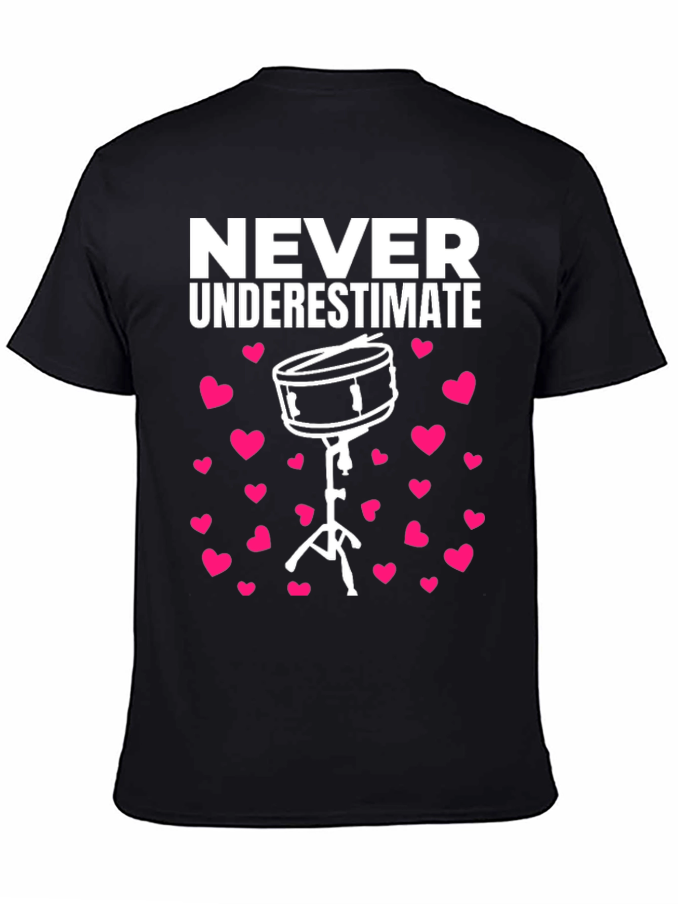 Black Never Underestimate a Drummer T-Shirt view 4
