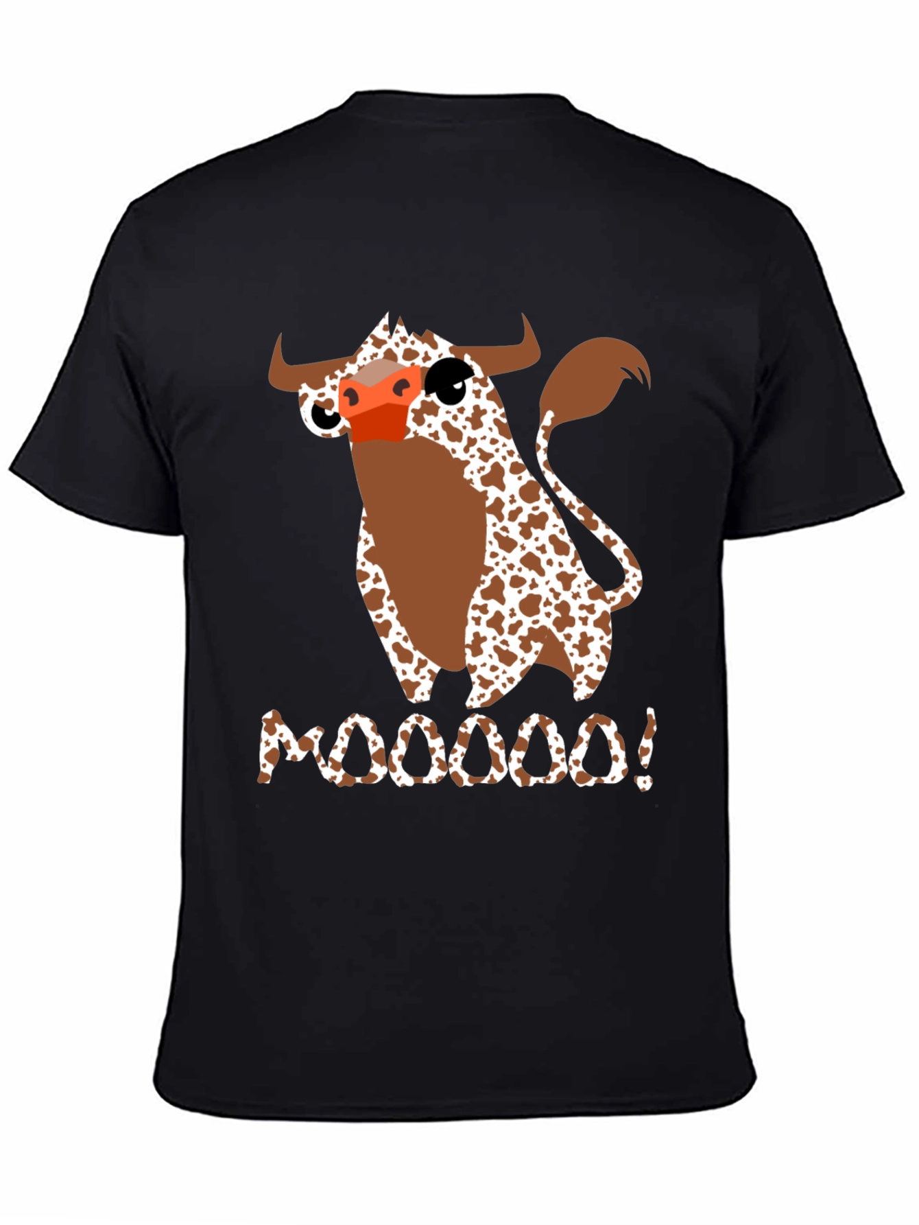 Black Moooooo! Cow Graphic Print T-Shirt view 4