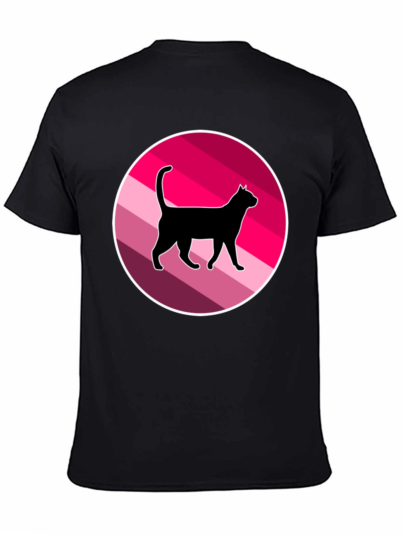 Black Cool Cat Graphic T-Shirt - Retro Style view 4