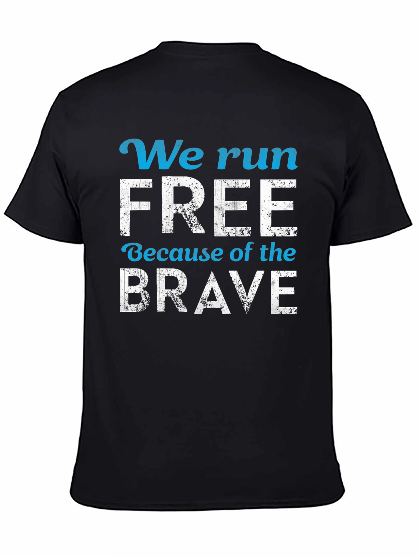 Black We Run Free Patriotic T-Shirt view 4
