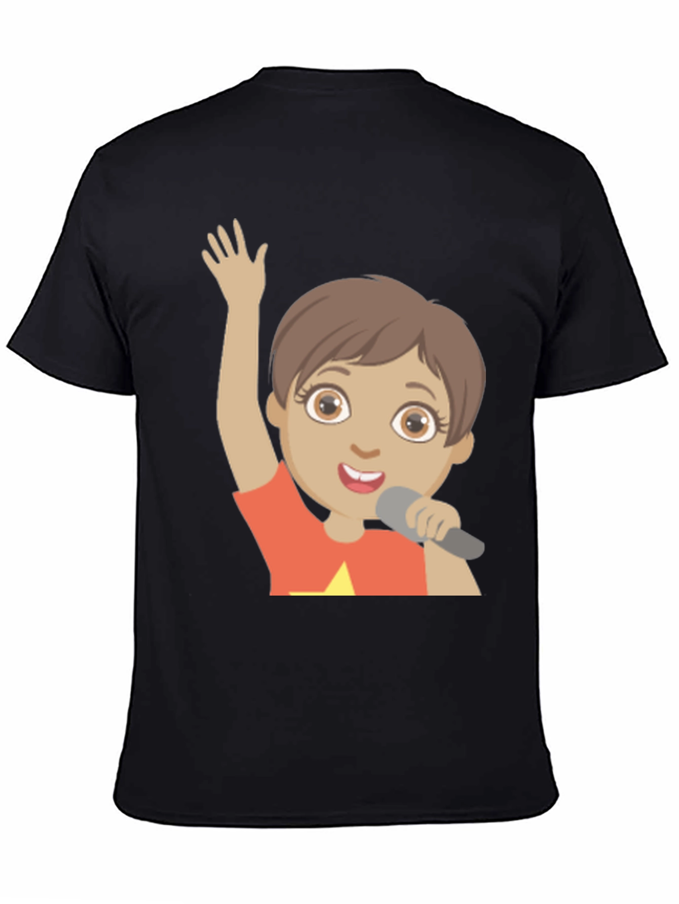 Black Cartoon Character Graphic Print Black T-Shirt view 4