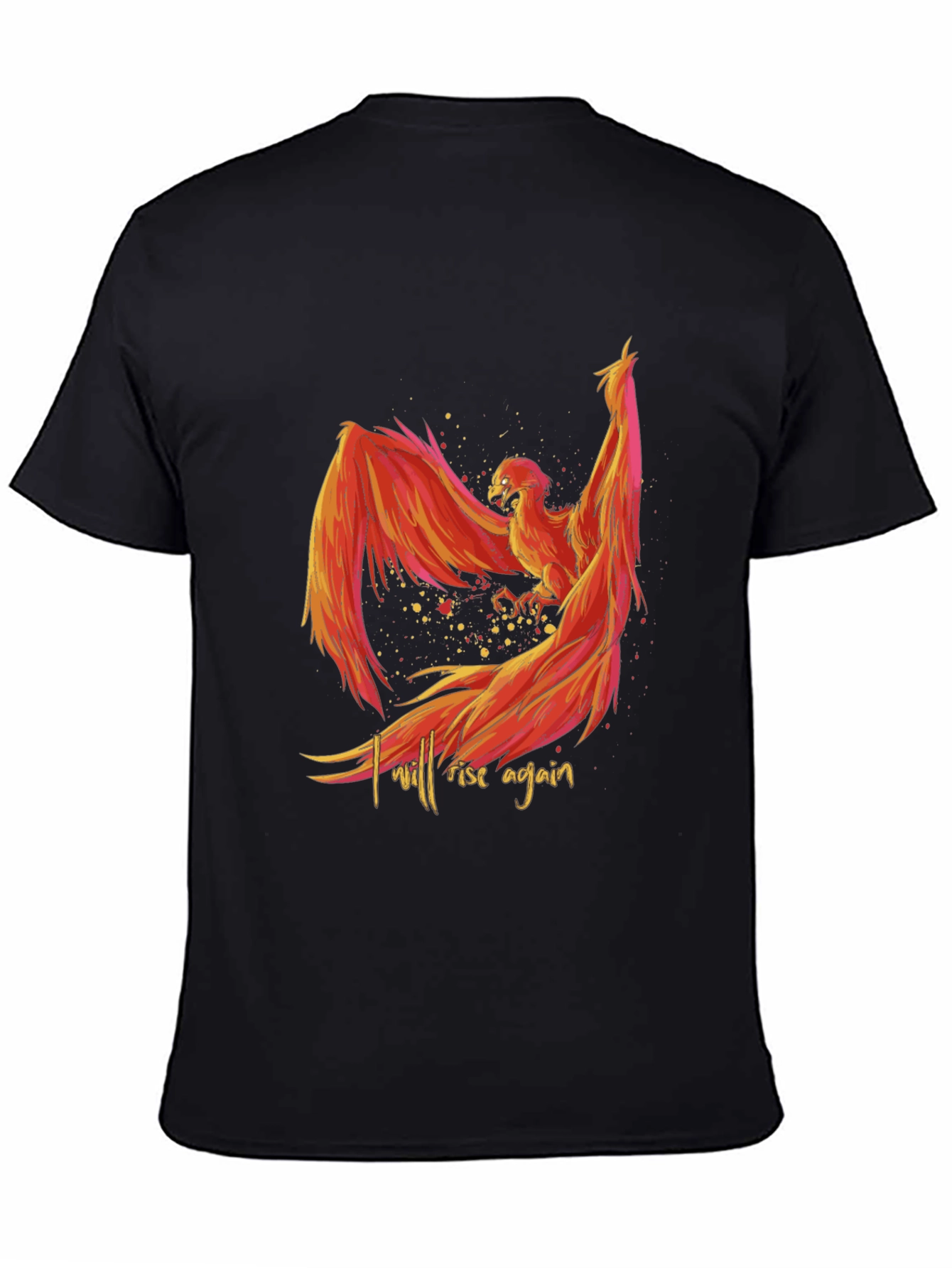 Black Phoenix Rising Graphic Tee - Black view 4