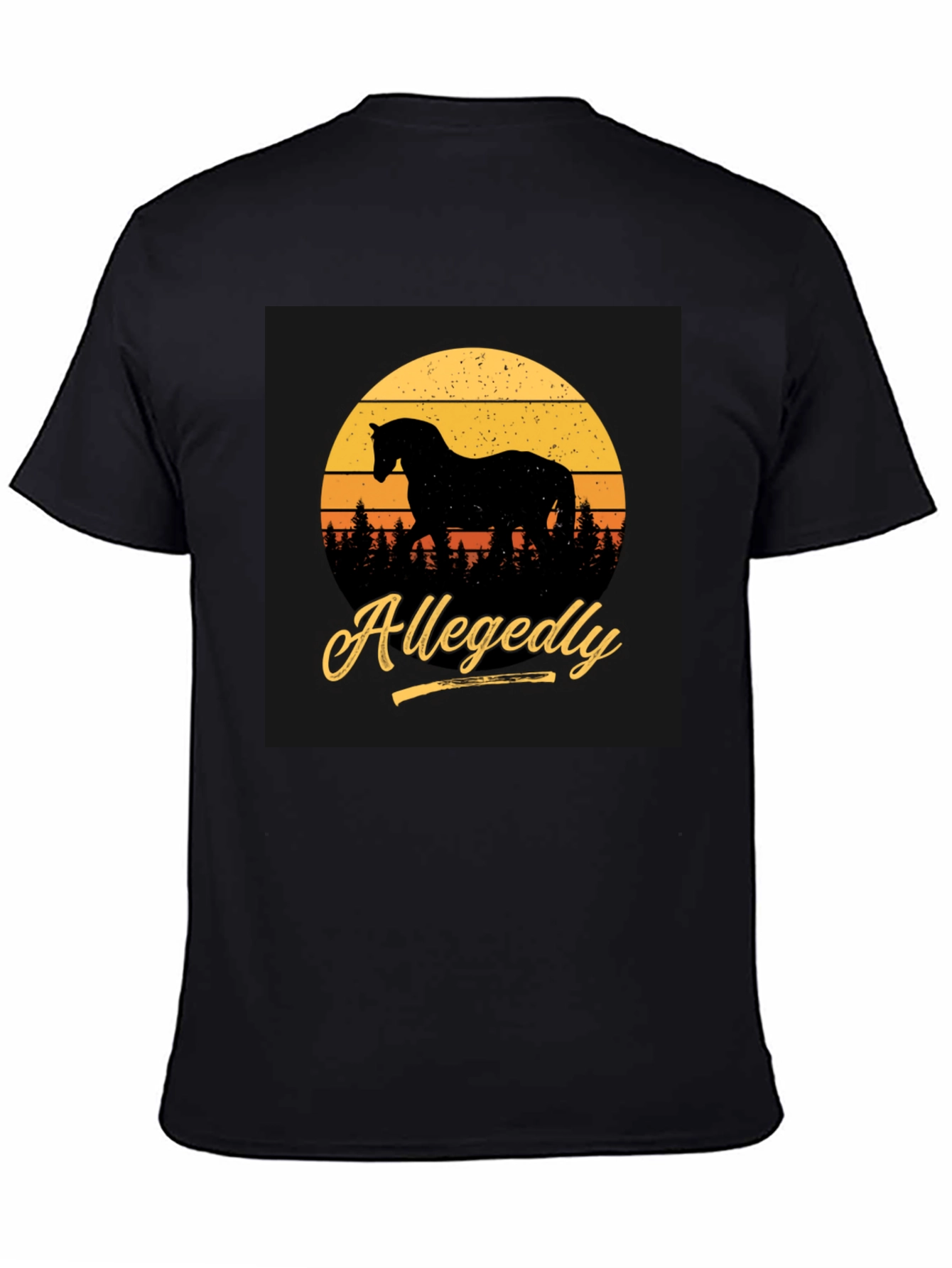 Black Allegedly Horse Silhouette Graphic Tee view 4