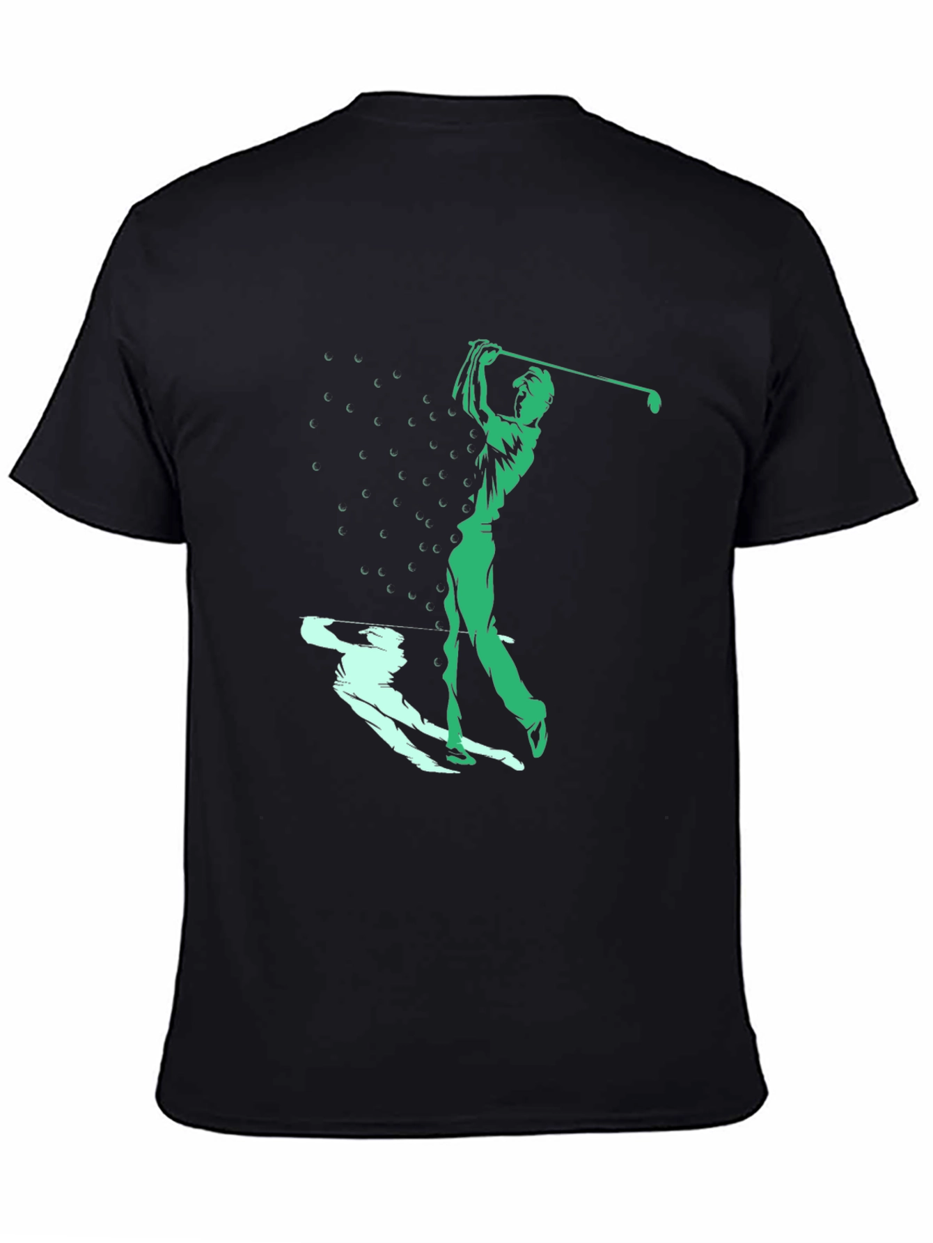 Black Golf Swing Graphic Tee - Black Cotton Blend view 4
