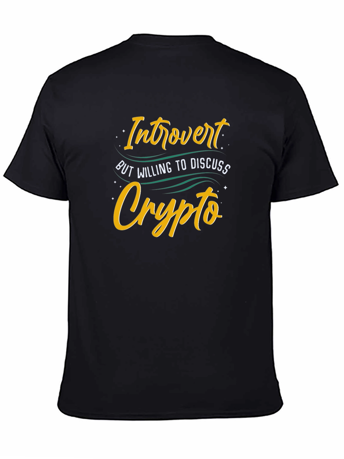 Black Introvert Crypto Black T-Shirt view 4
