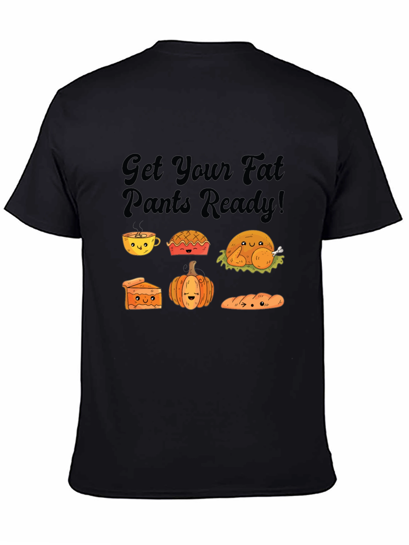 Black Thanksgiving Fat Pants Ready Black T-Shirt view 4