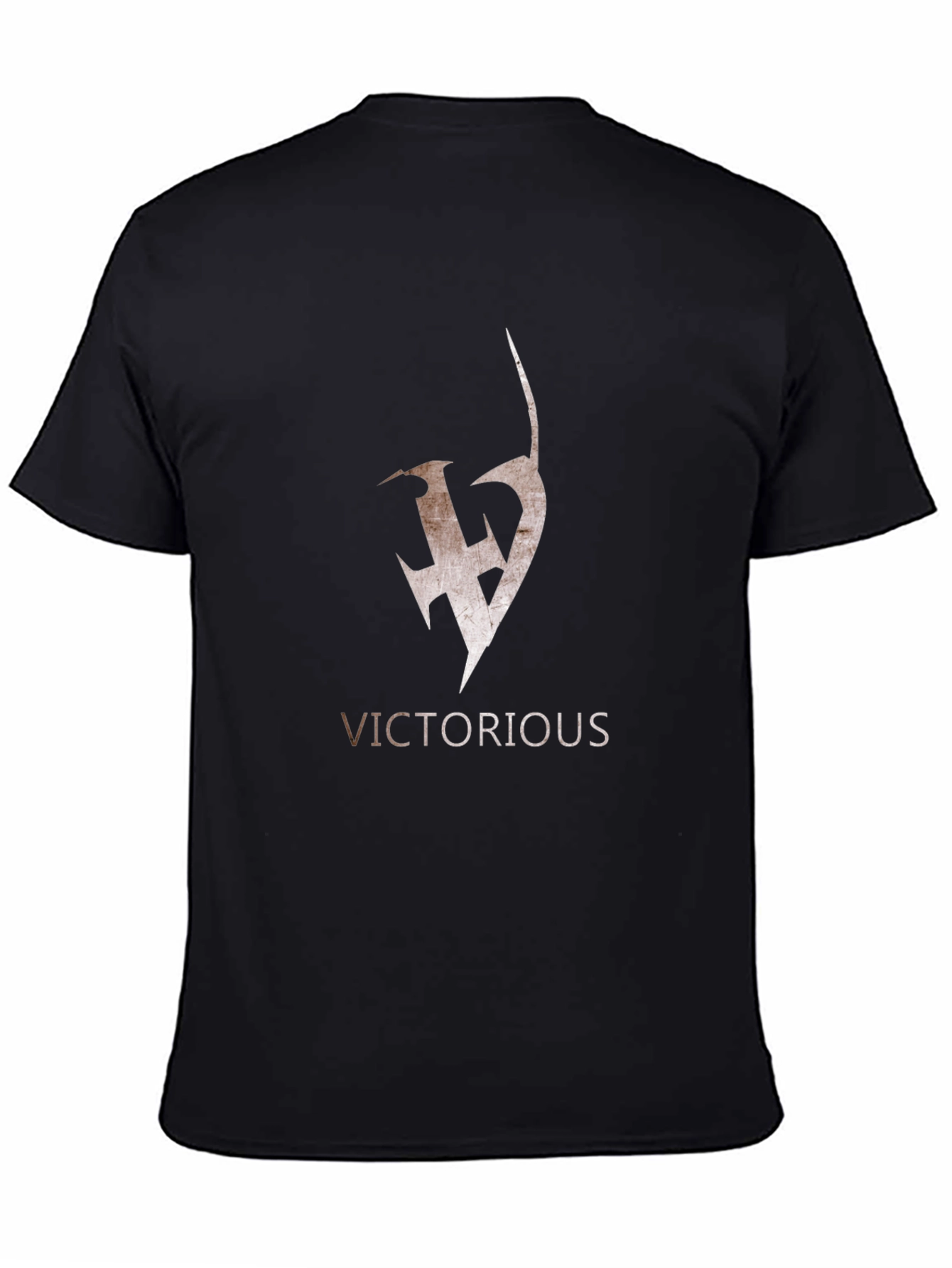 Black Victorious Graphic Tee - Black Cotton Blend Shirt view 4