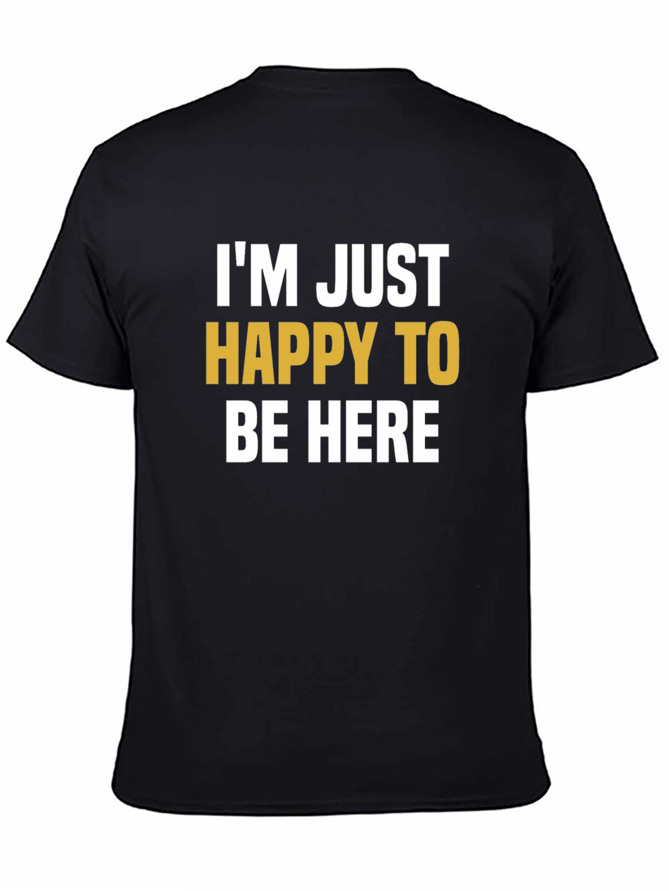 Black Happy To Be Here Graphic T-Shirt view 4