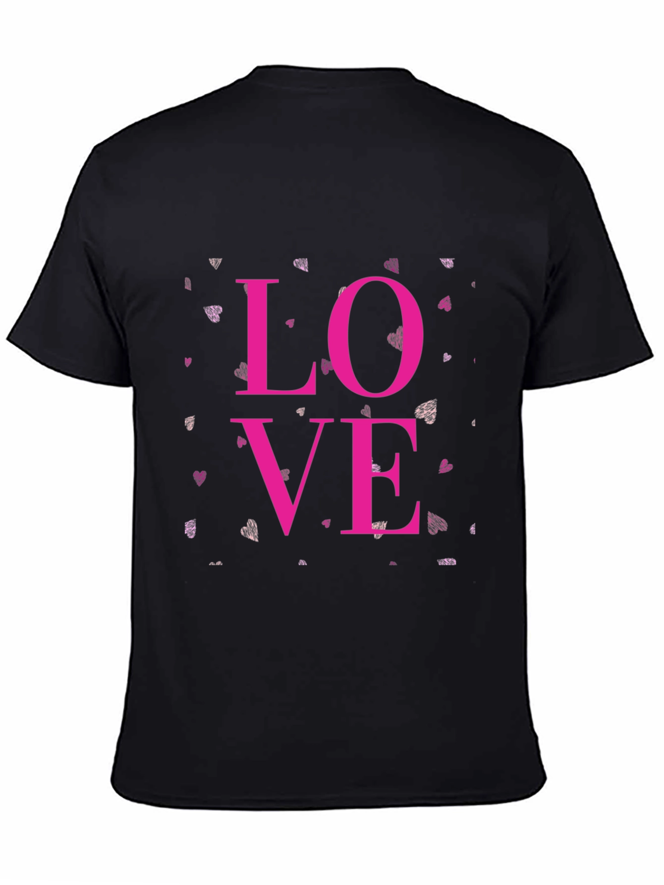 Black Love Graphic Black Tee - Men's Casual T-Shirt view 4