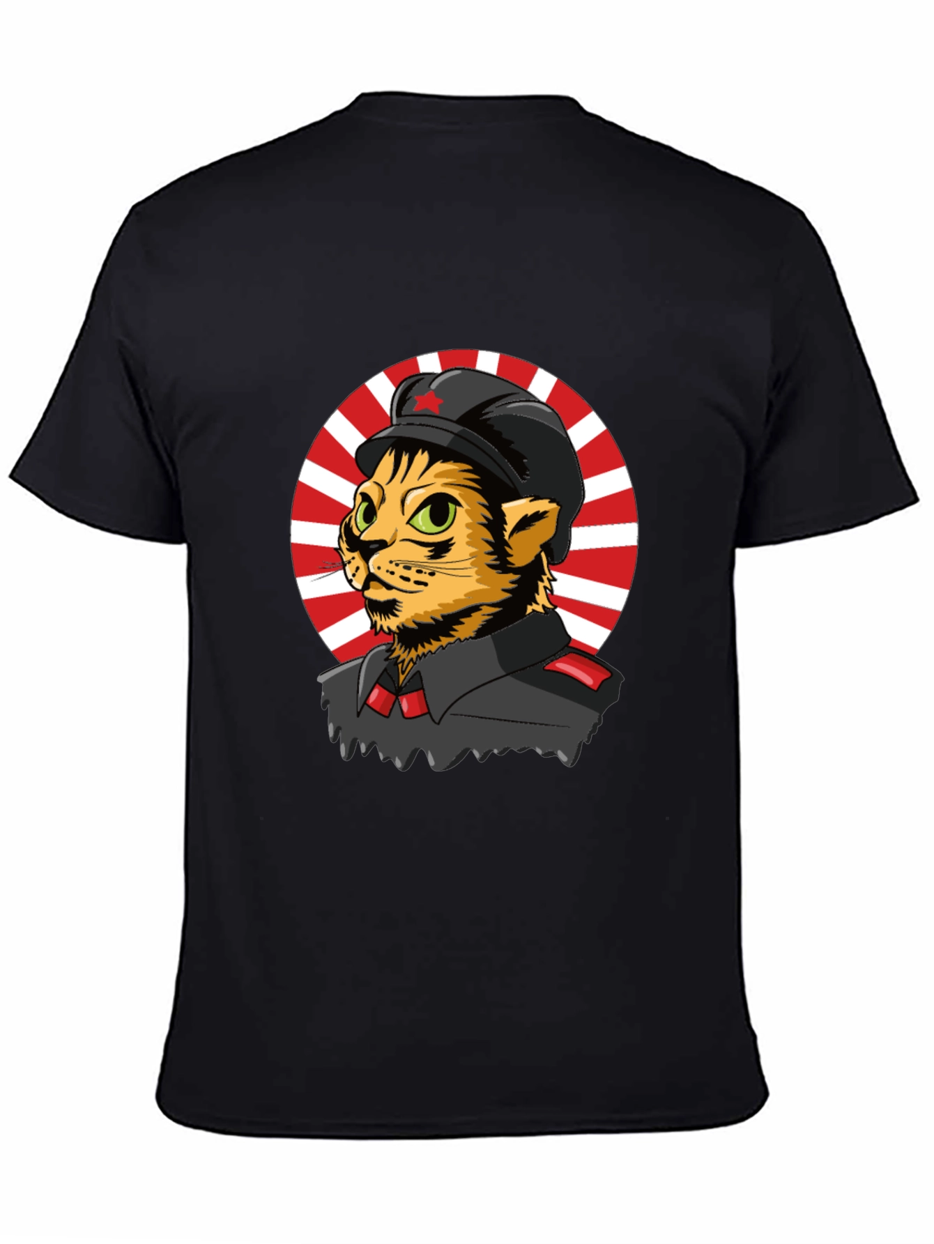 Black Communist Cat T-Shirt - Unique Graphic Tee view 4