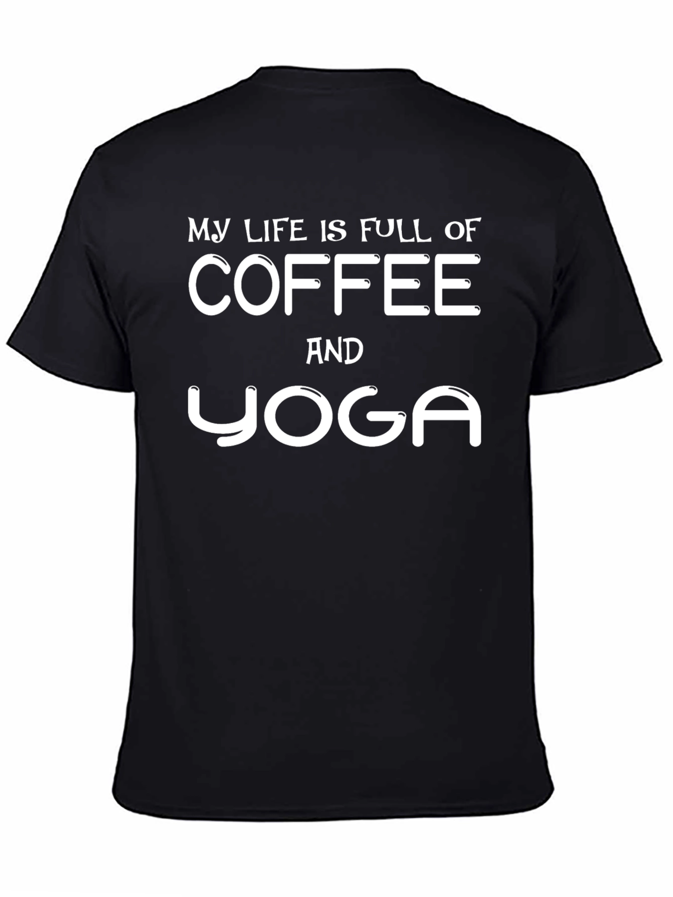Black Coffee & Yoga T-Shirt - Funny Lifestyle Tee view 4