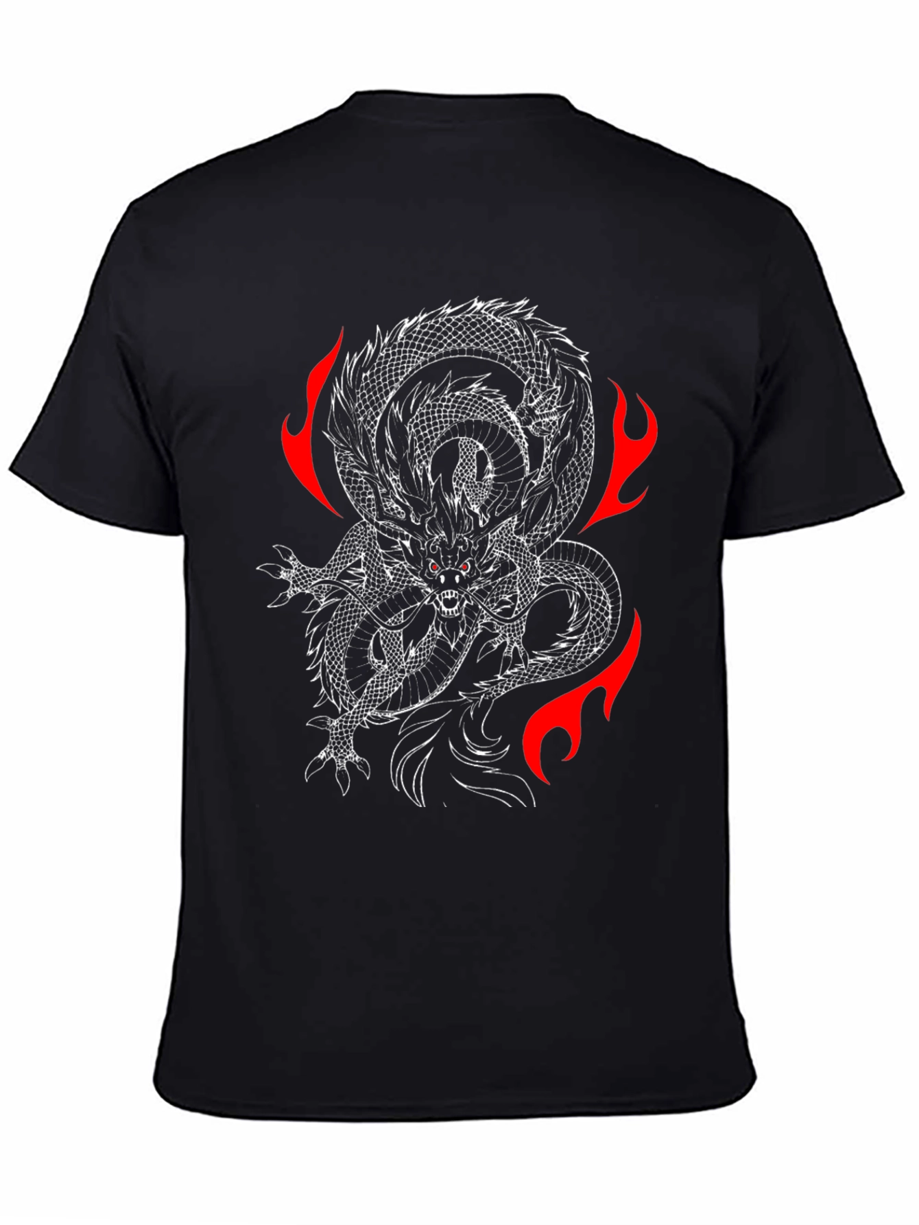 Black Dragon Fire Graphic T-Shirt - Black view 4