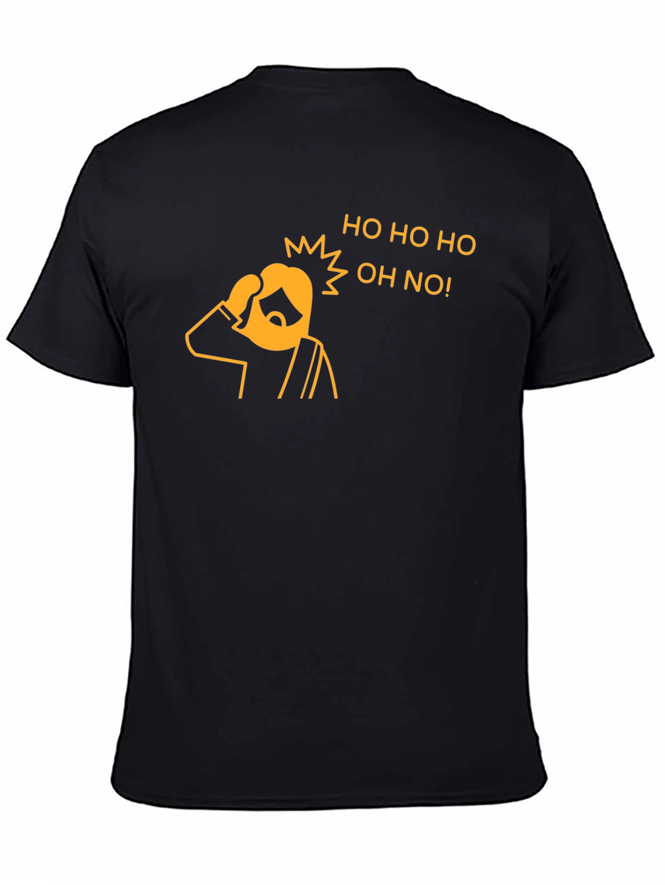 Black Funny Christmas 'Ho Ho Ho Oh No' Graphic T-Shirt view 4