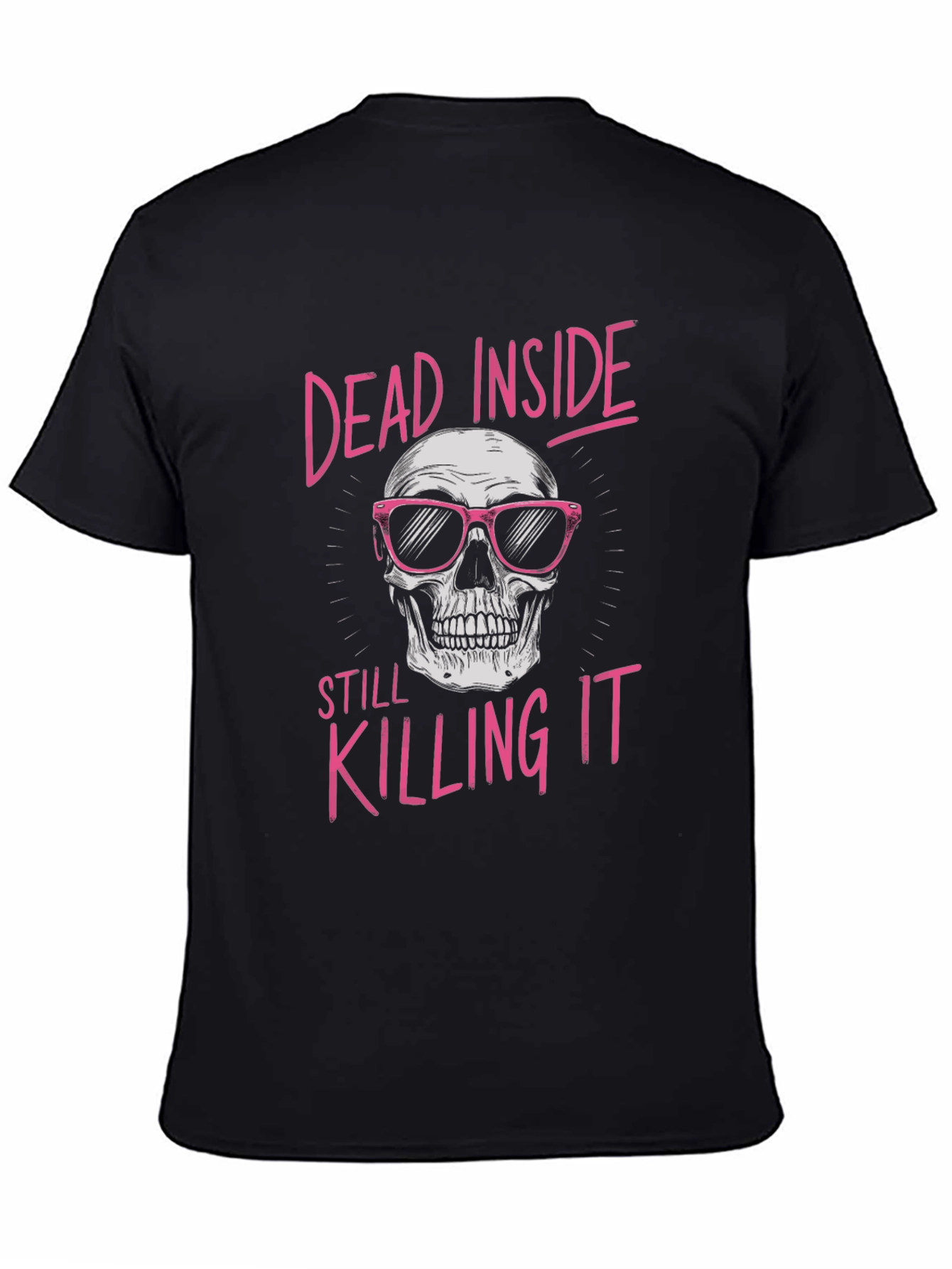 Black Dead Inside T-Shirt - Skull with Sunglasses Graphic Tee view 4