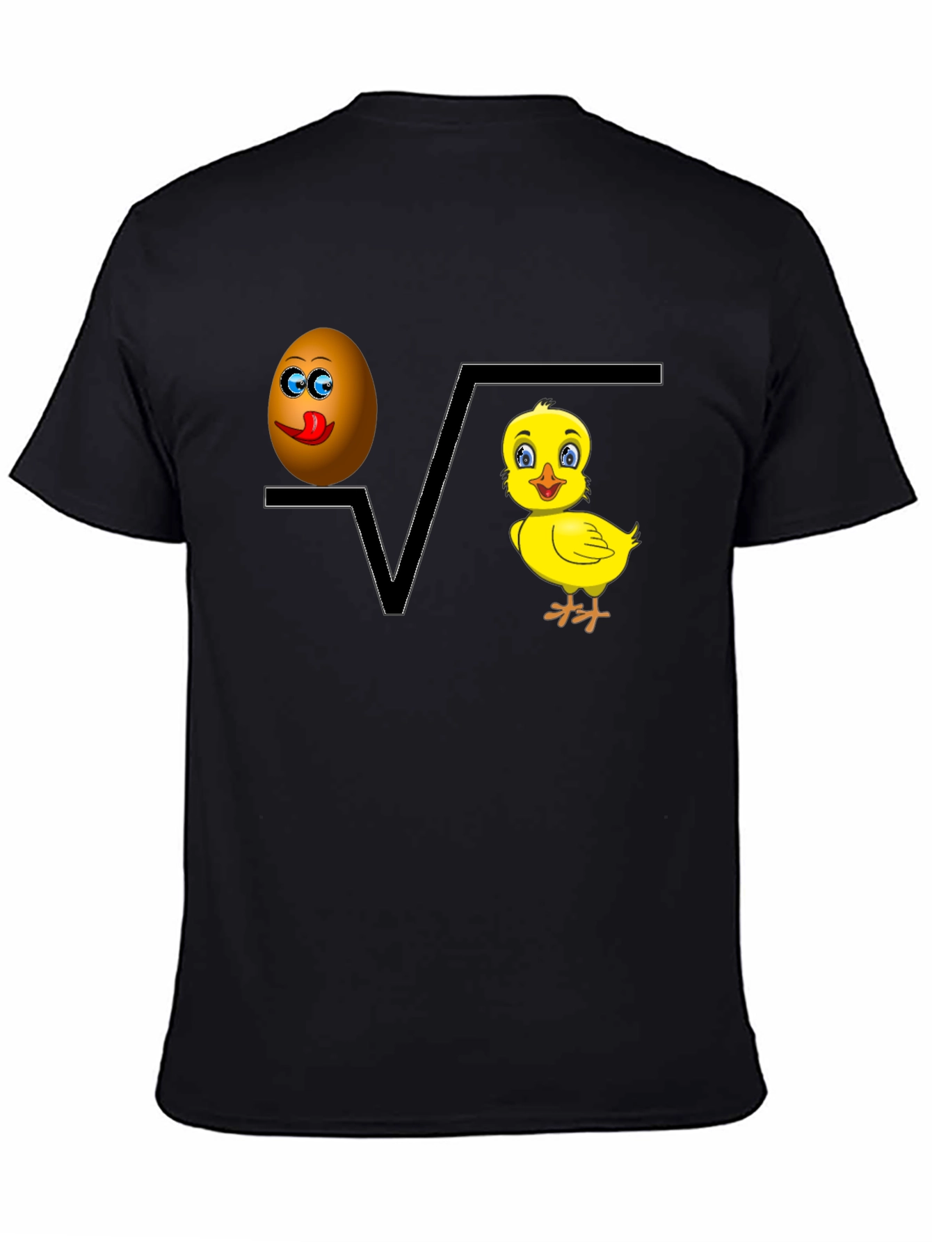 Black Egg Plus Chick Equals Fun Tee view 4