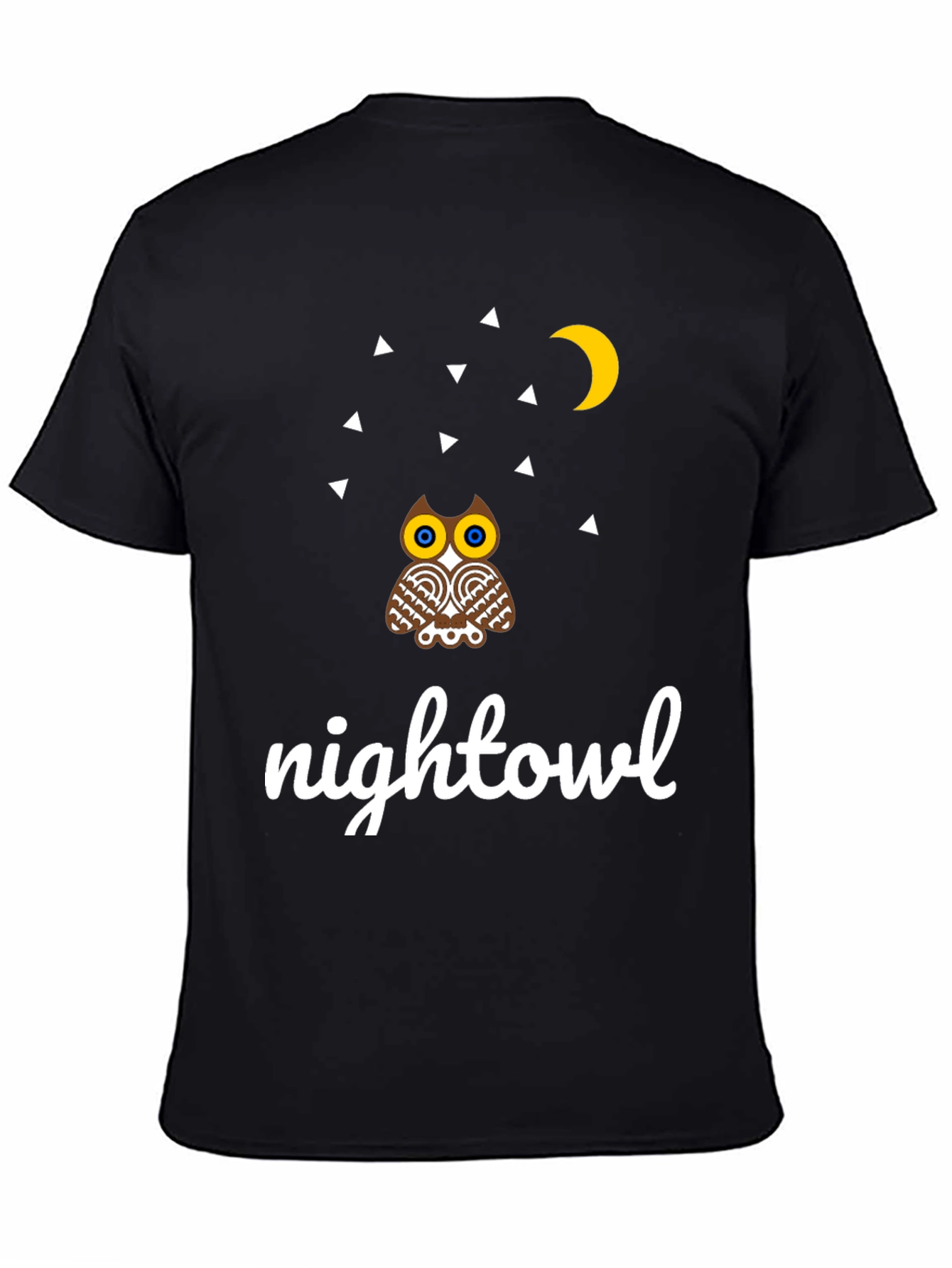 Black Night Owl Graphic Tee - Unique Design view 4
