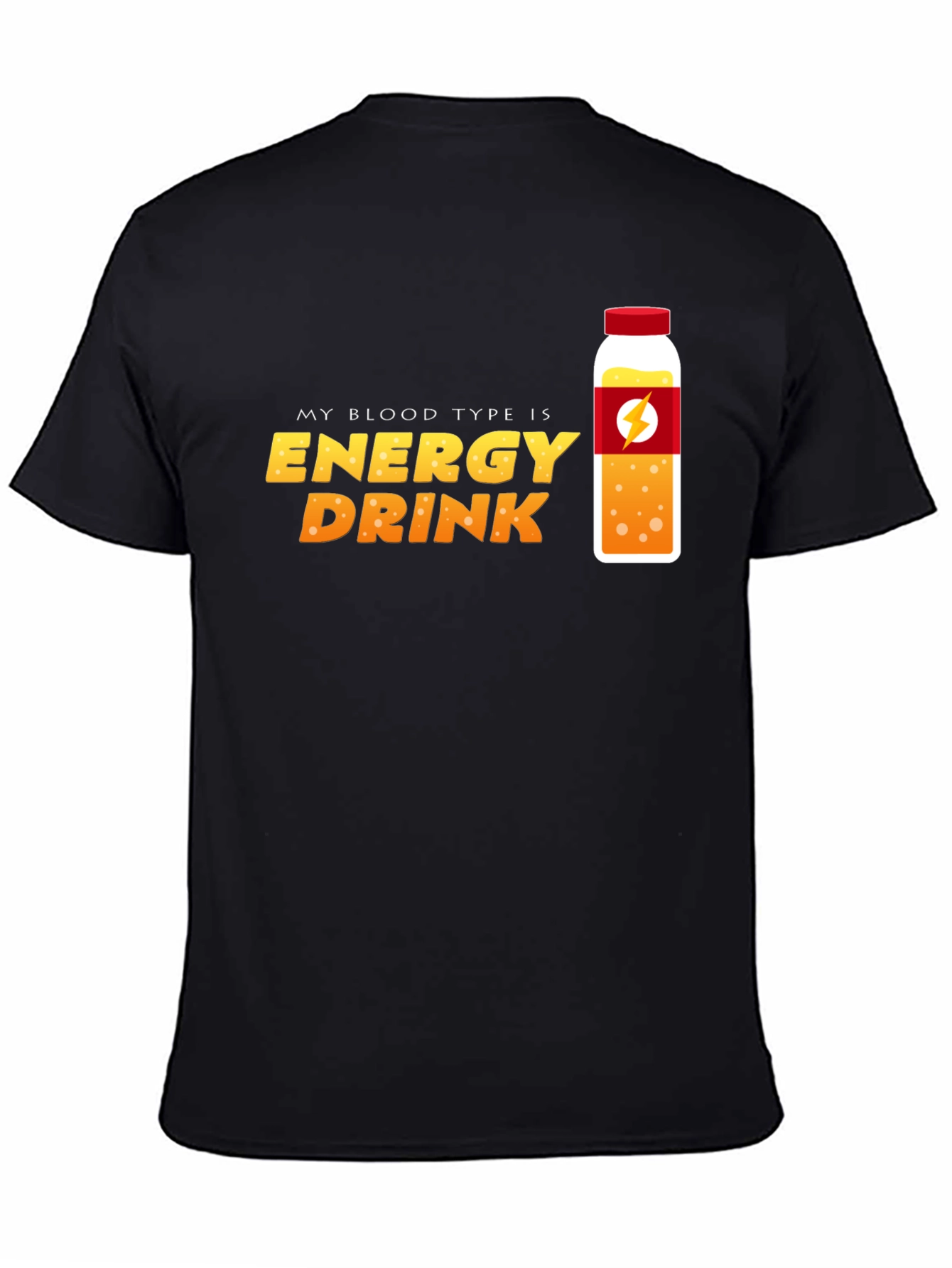 Black Energy Drink Blood Type T-Shirt - Novelty Graphic Tee view 4