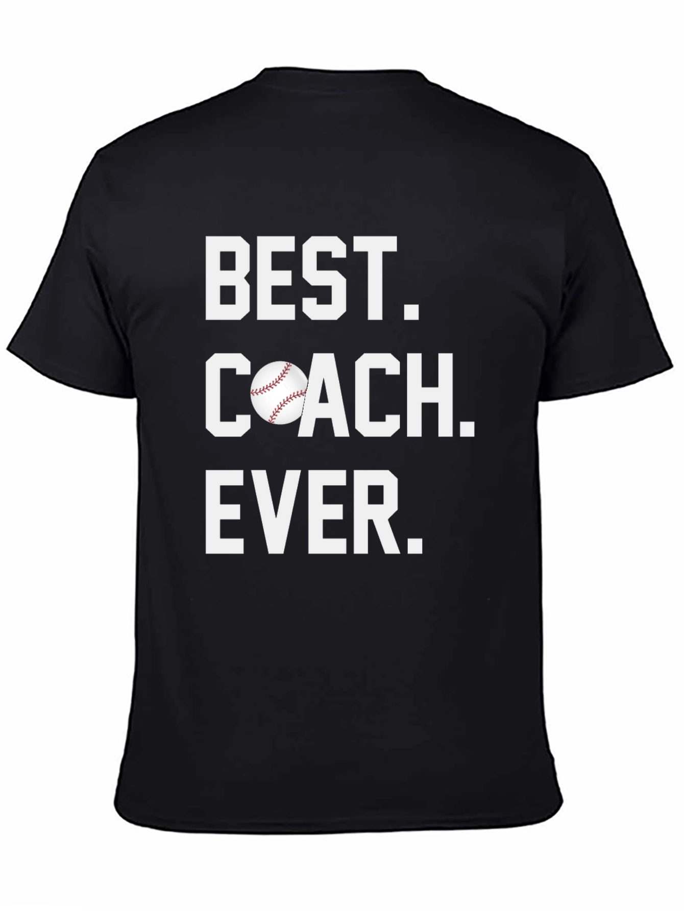 Black Best Coach Ever Baseball T-Shirt view 4