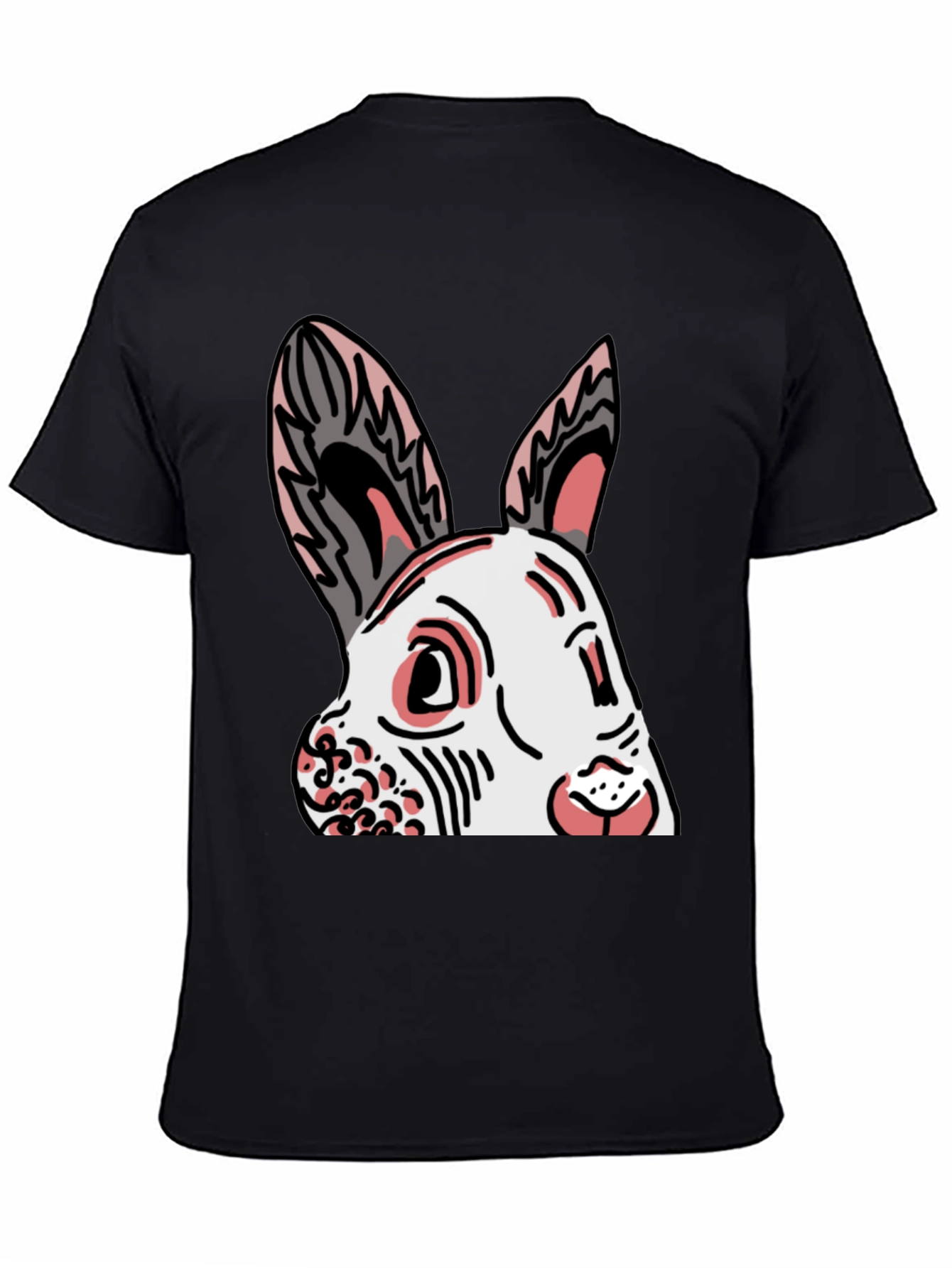 Black Bunny Graphic Tee - Black Cotton Blend Shirt view 4