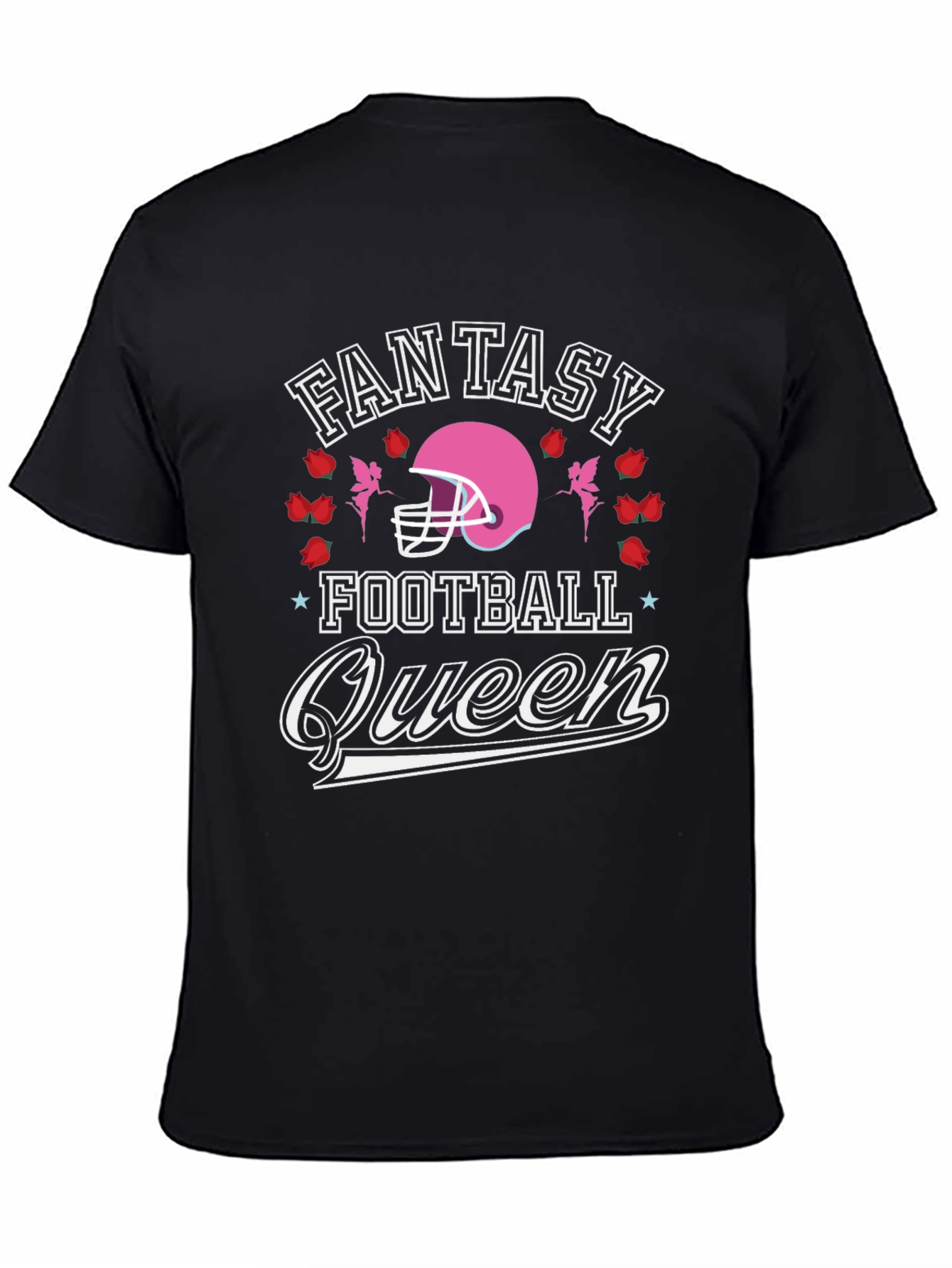 Black Fantasy Football Queen Graphic Tee view 4