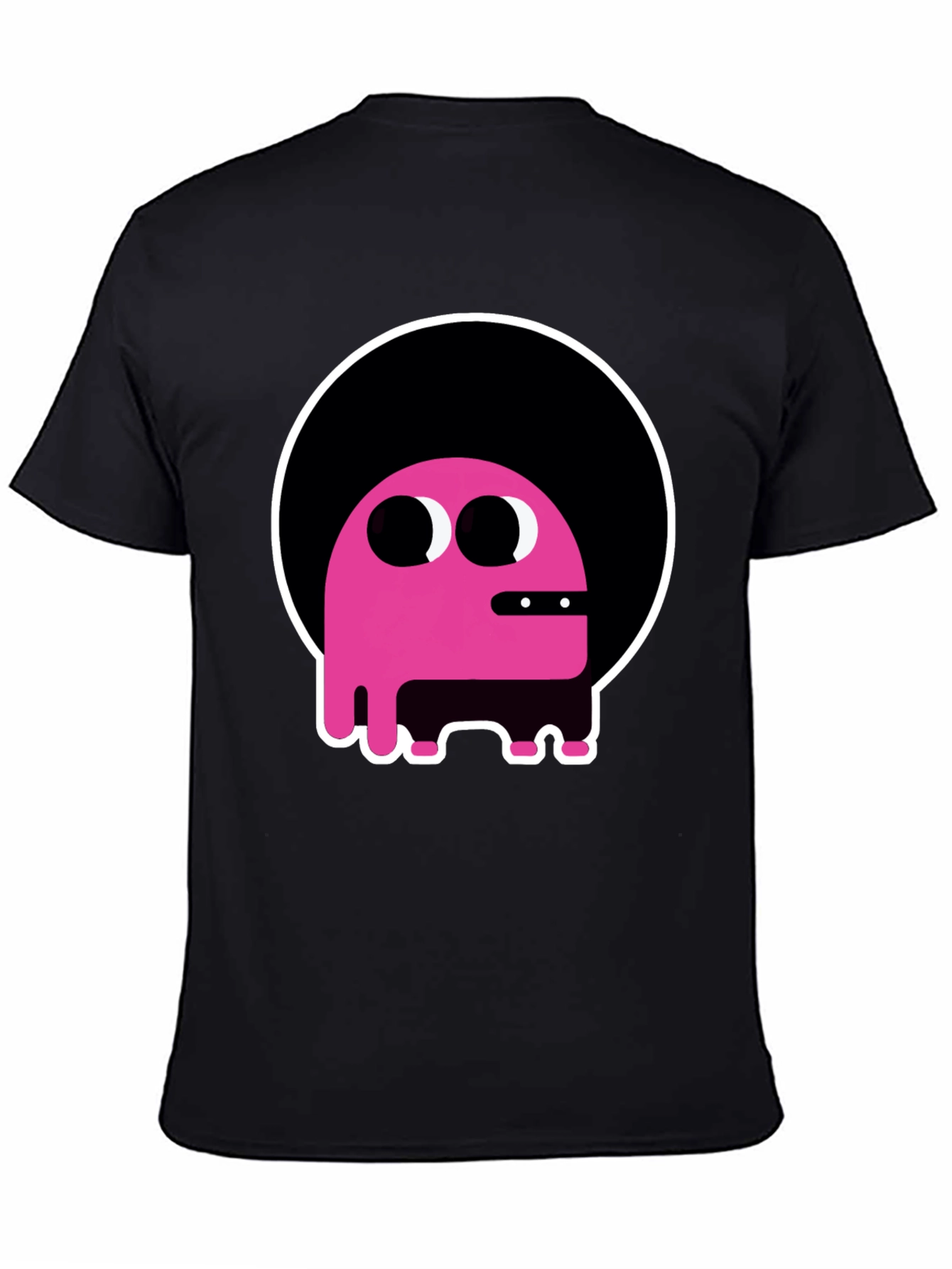 Black Funky Pink Monster Graphic T-Shirt view 4